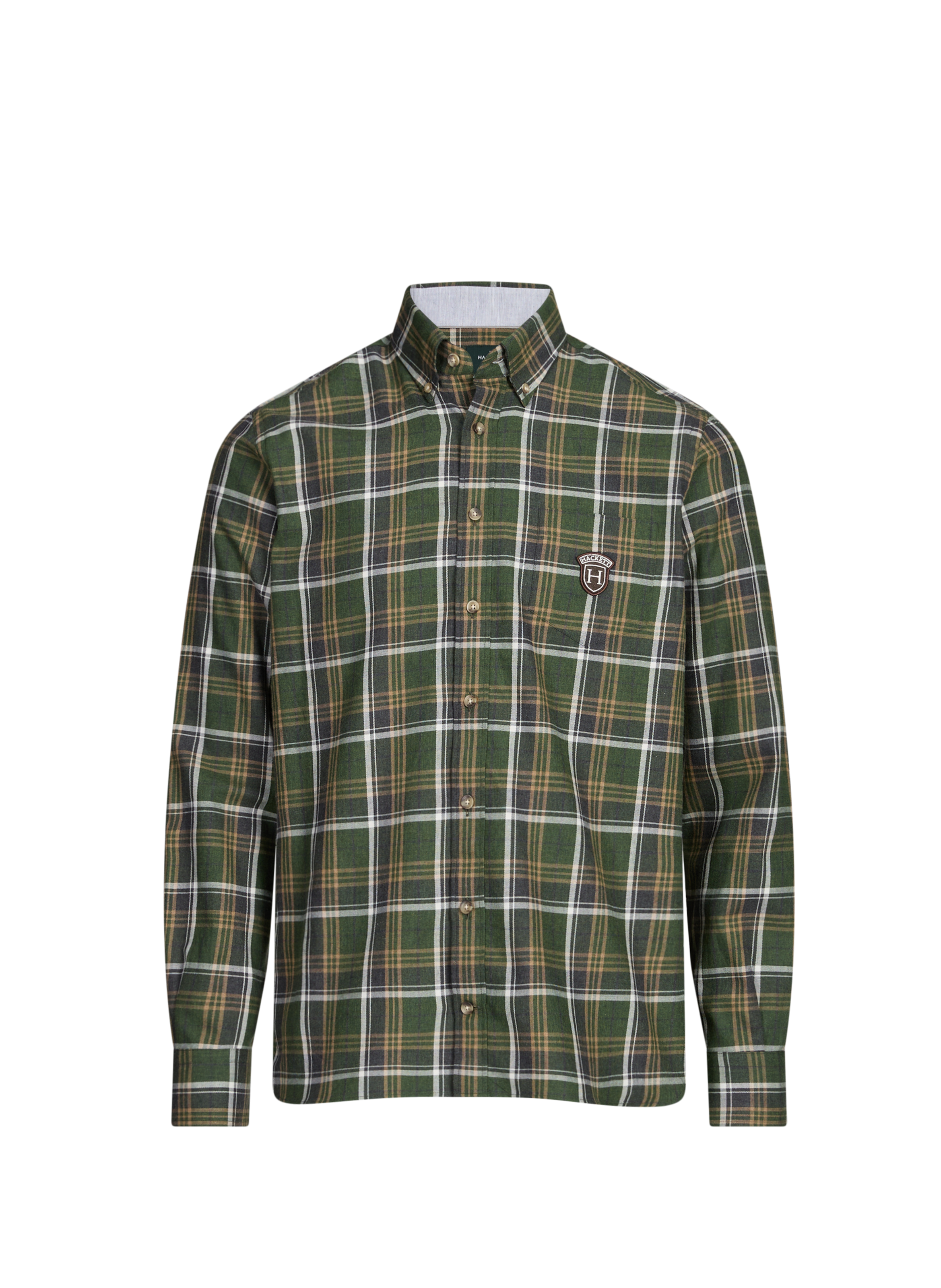 HACKETT Chemise à carreaux col américain en coton Vert