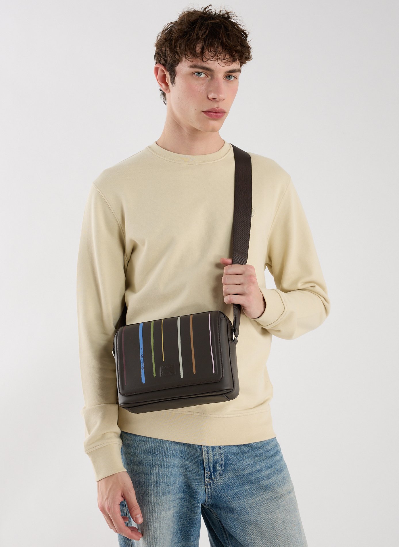 Sac à bandoulière en cuir  PAUL SMITH Marron