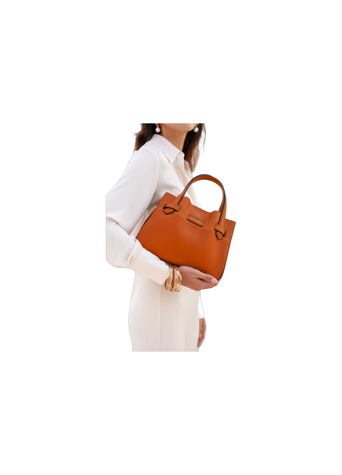 Blossom | sac à main pm en cuir de vachette POURCHET Orange