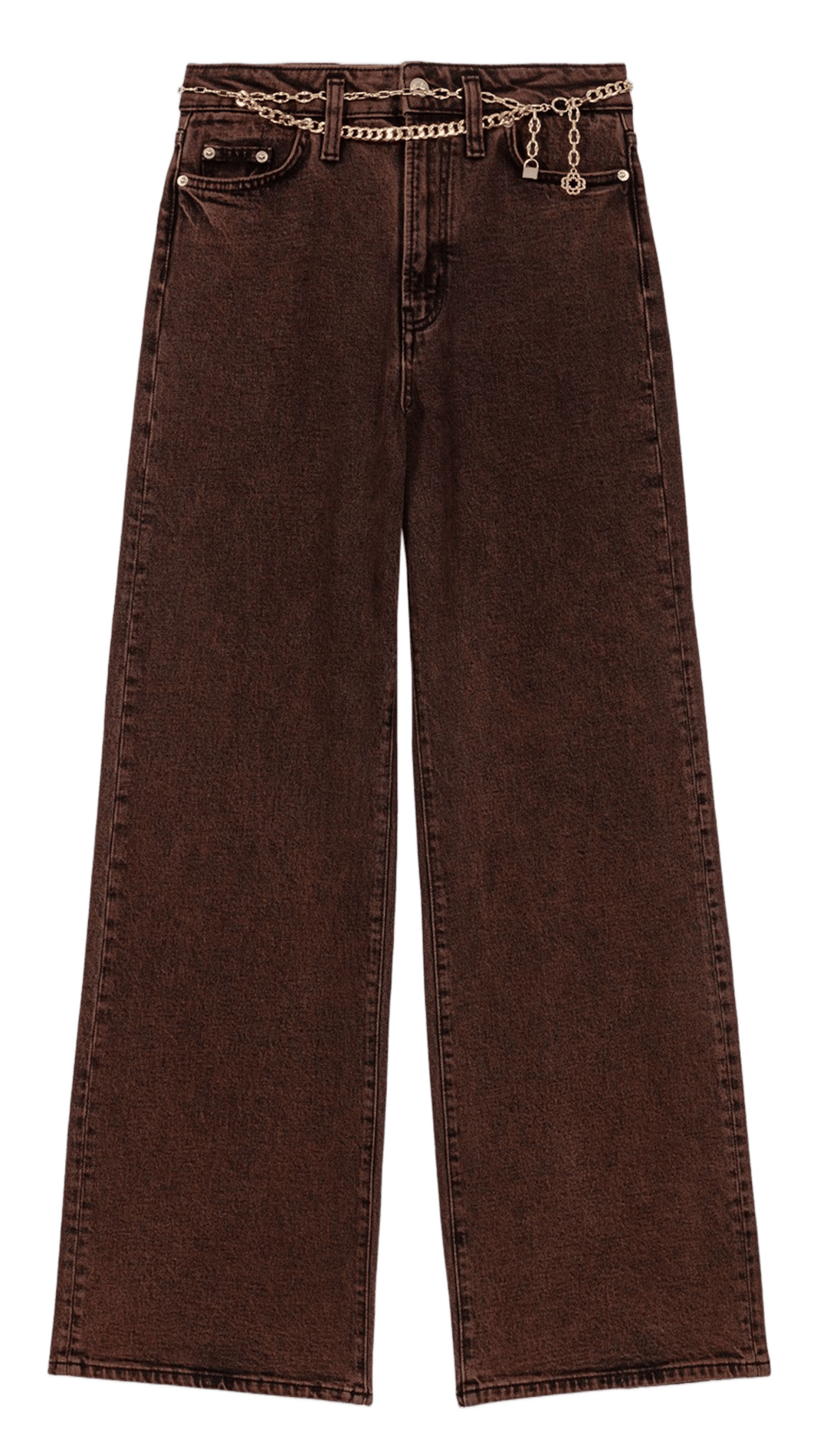 Jean droit en coton mélangé MAJE Marron