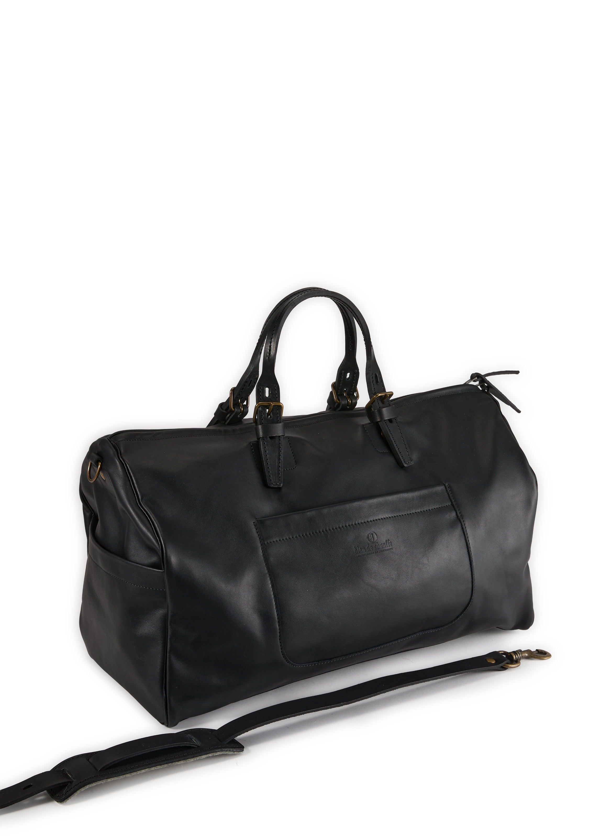 Hobo leather travel bag BLEU DE CHAUFFE Black