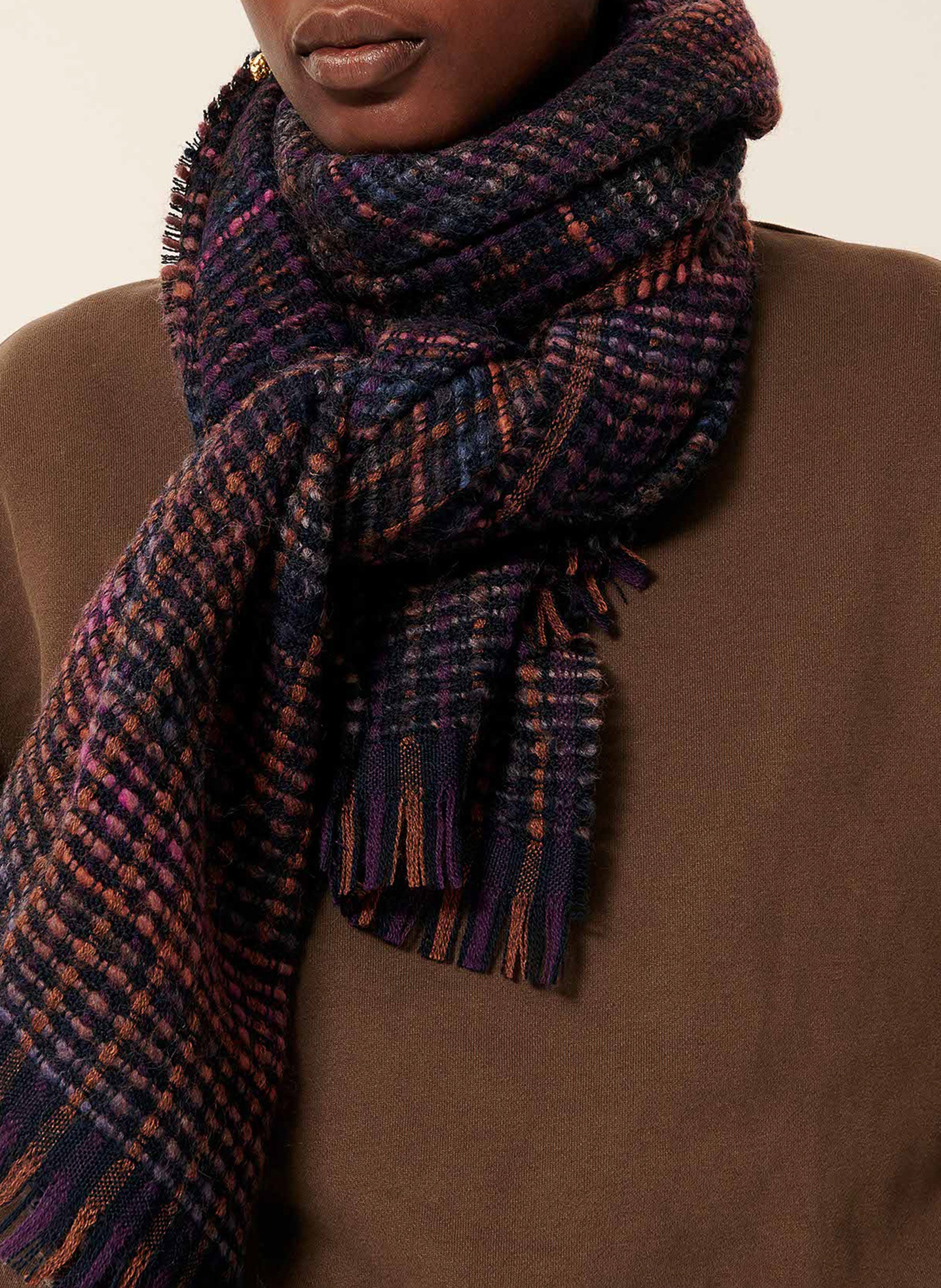 Echarpe en laine mélangée niu pio SESSUN Violet