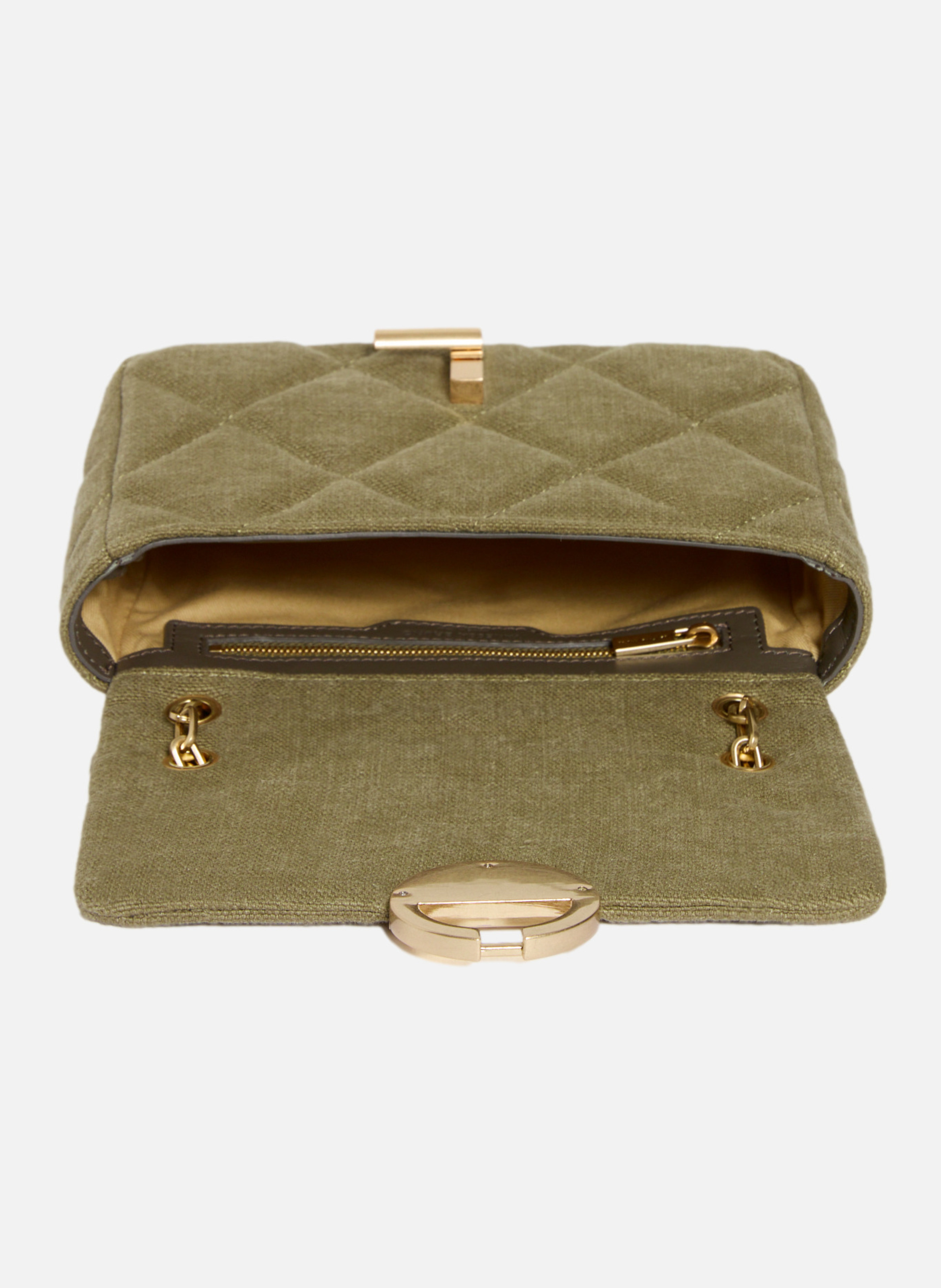 Moyen sac moon en lin VANESSA BRUNO Vert