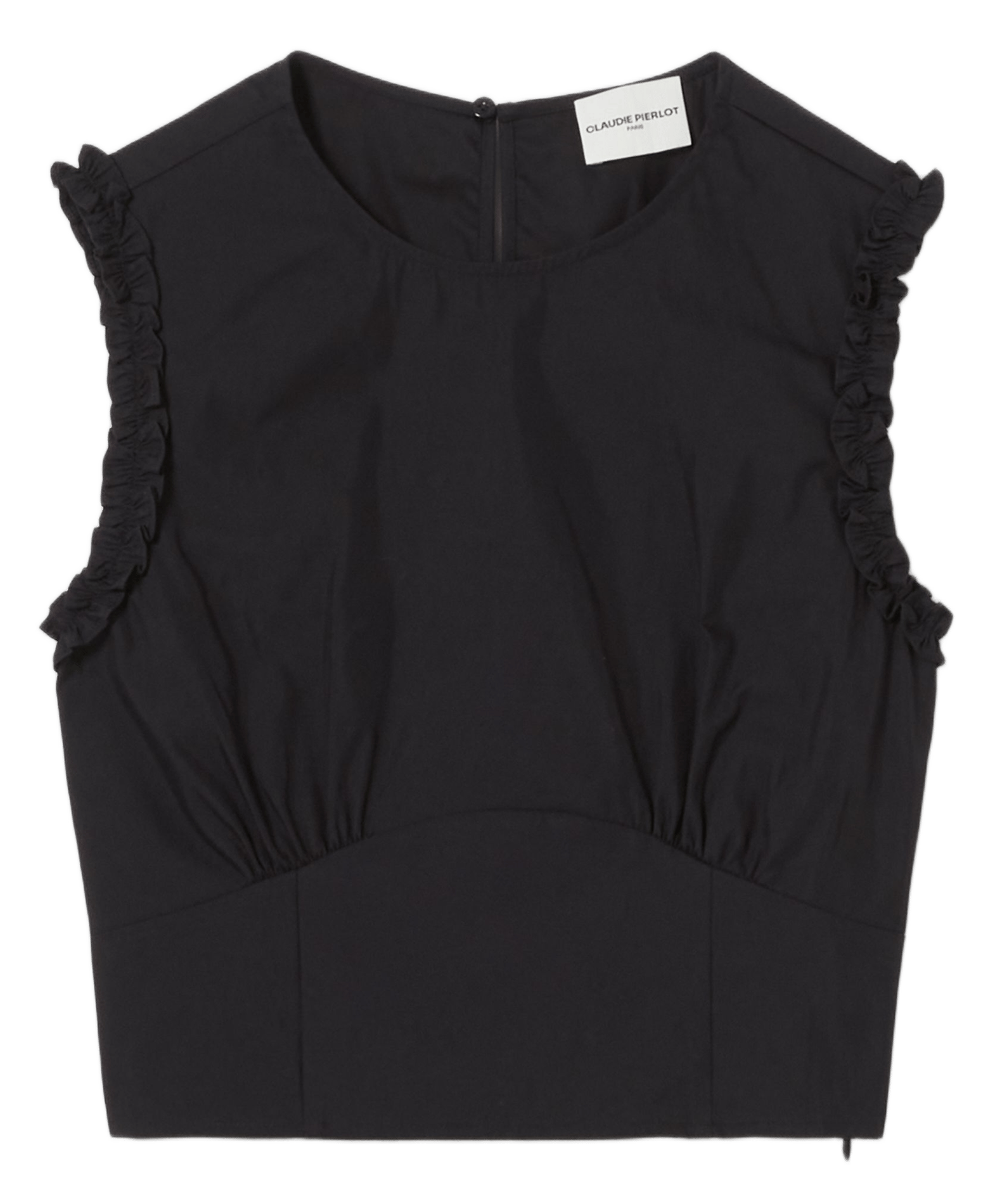 Top col rond en coton mélangé CLAUDIE PIERLOT Bleu