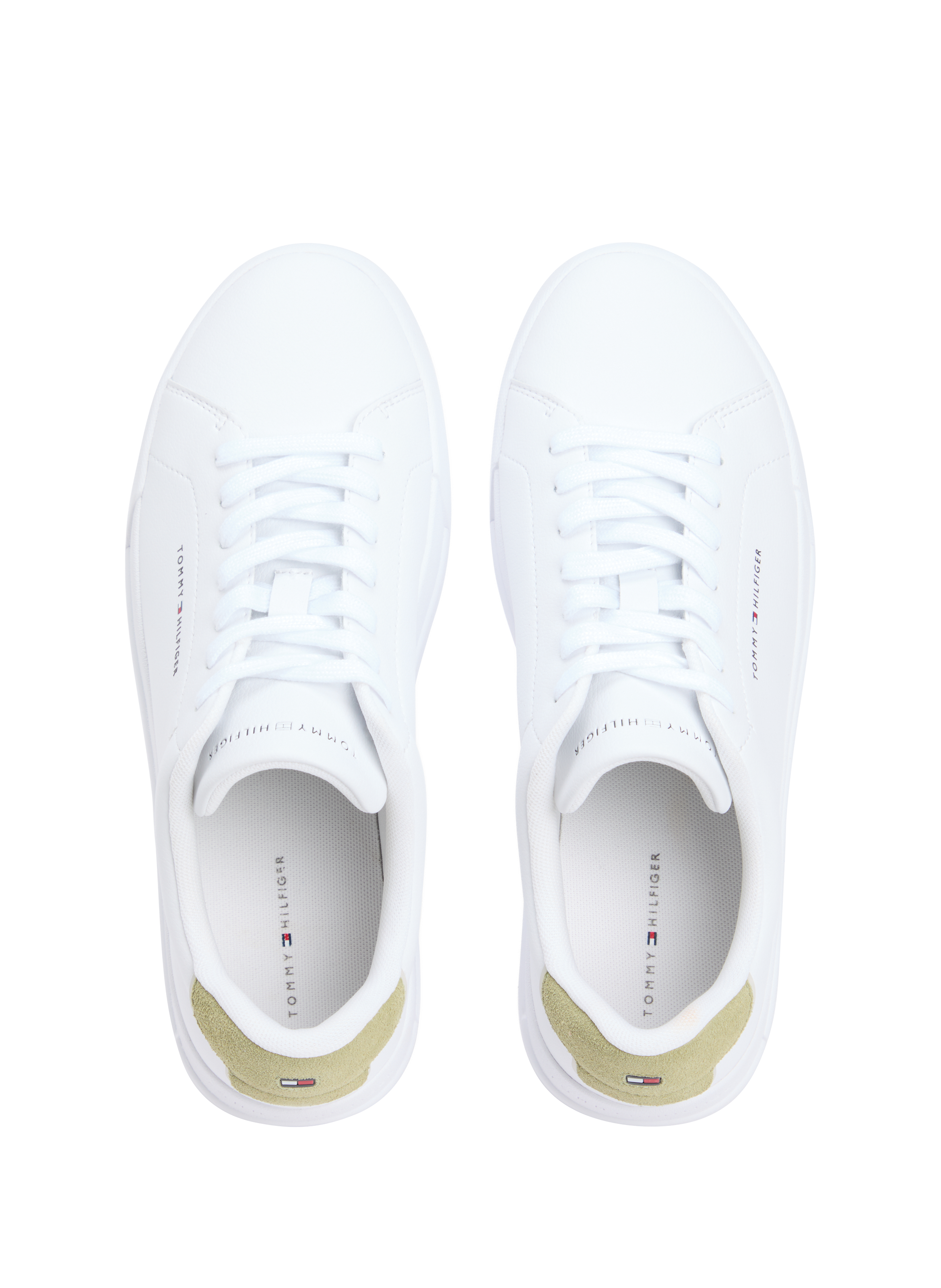 Grain effect leather sneakers TOMMY HILFIGER White