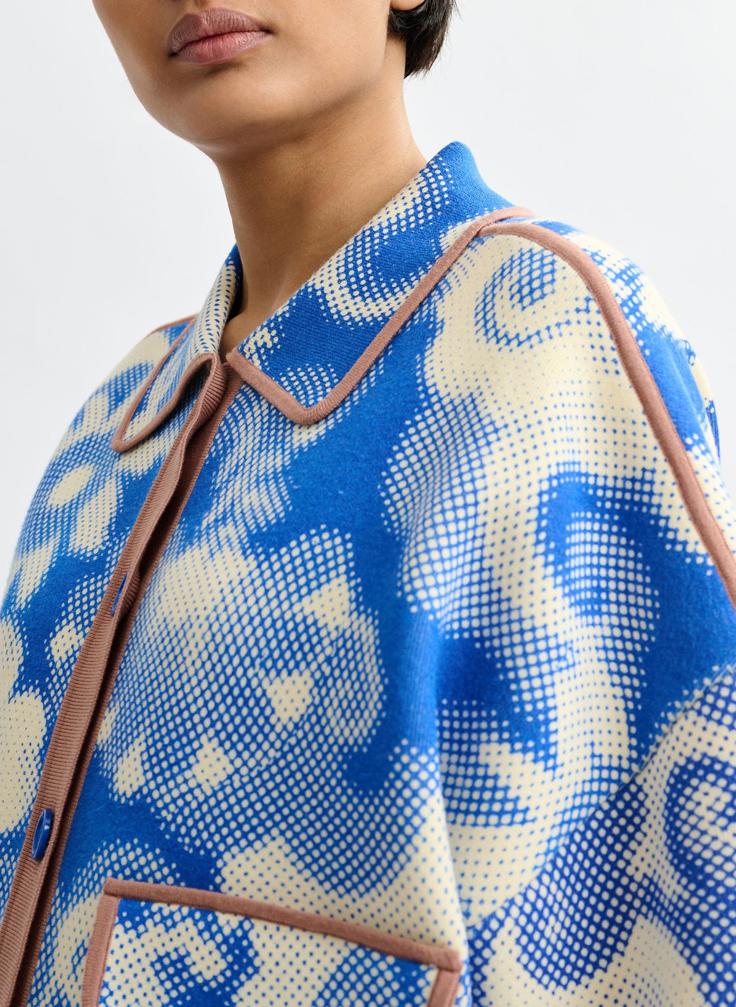 Cardigan ample fleuri manches 3/4 Joly ESSENTIEL ANTWERP Blanc