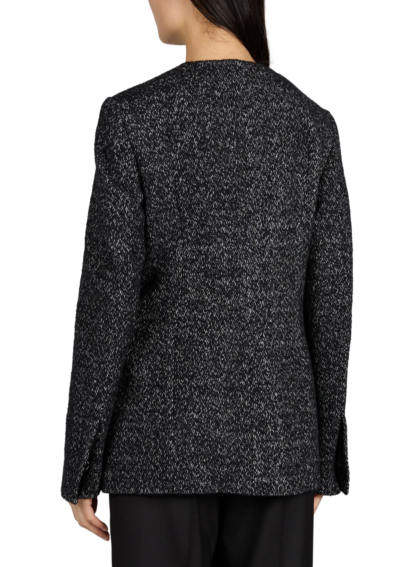 Fitted collarless wool blend jacket TOTEME Multicolour