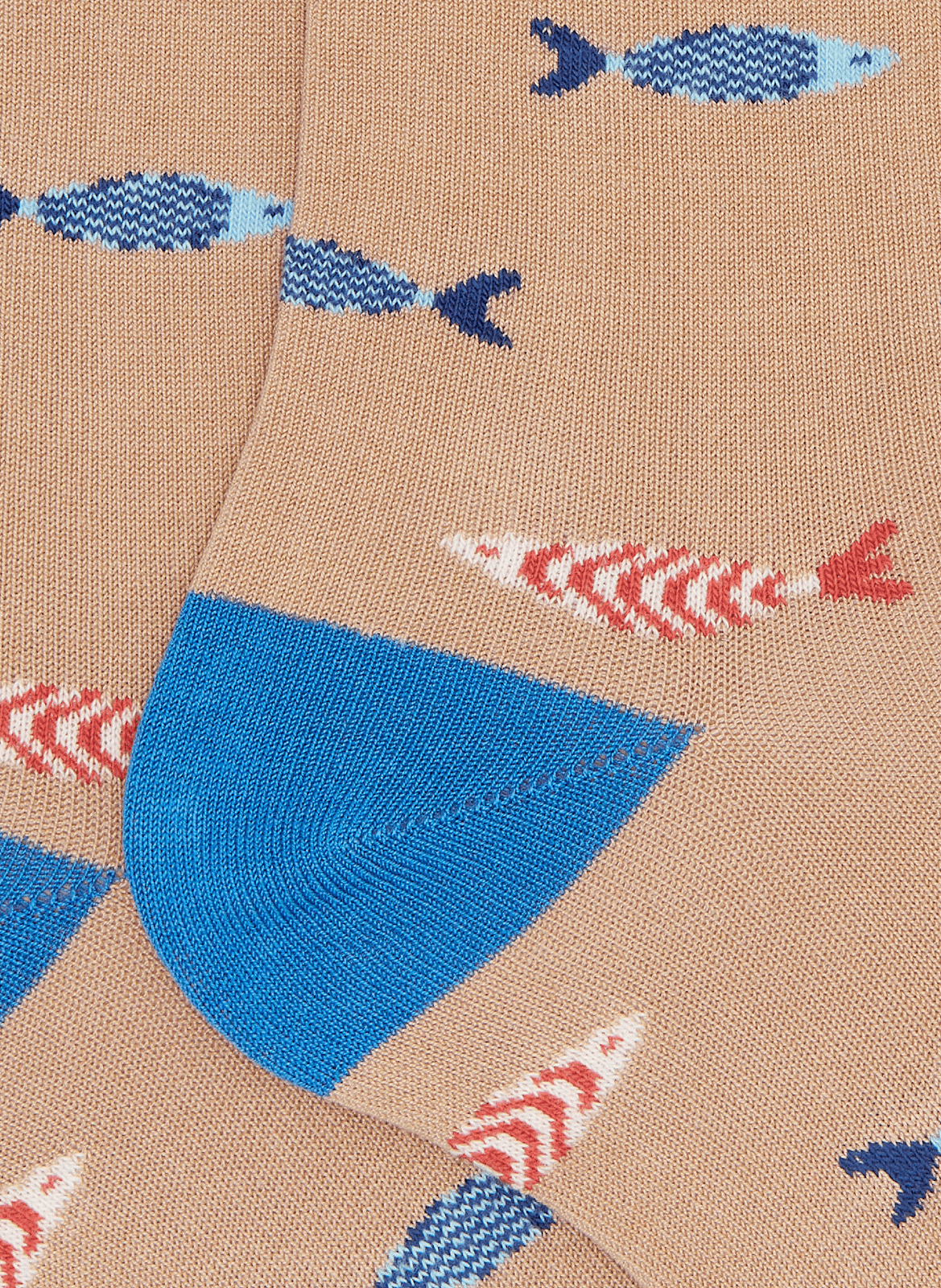 Mid-calf fish patterned cotton blend socks DORÉ DORÉ Beige