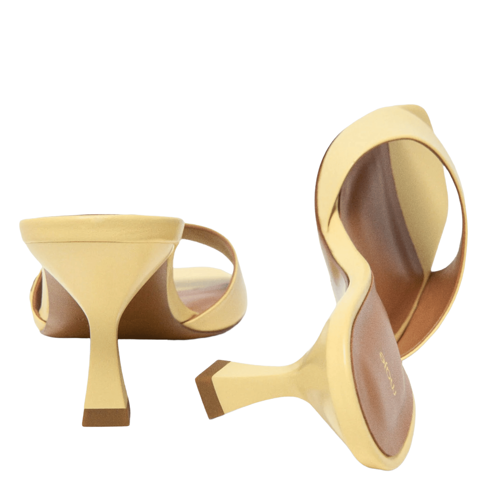 Mules à talons en cuir MAJE Jaune
