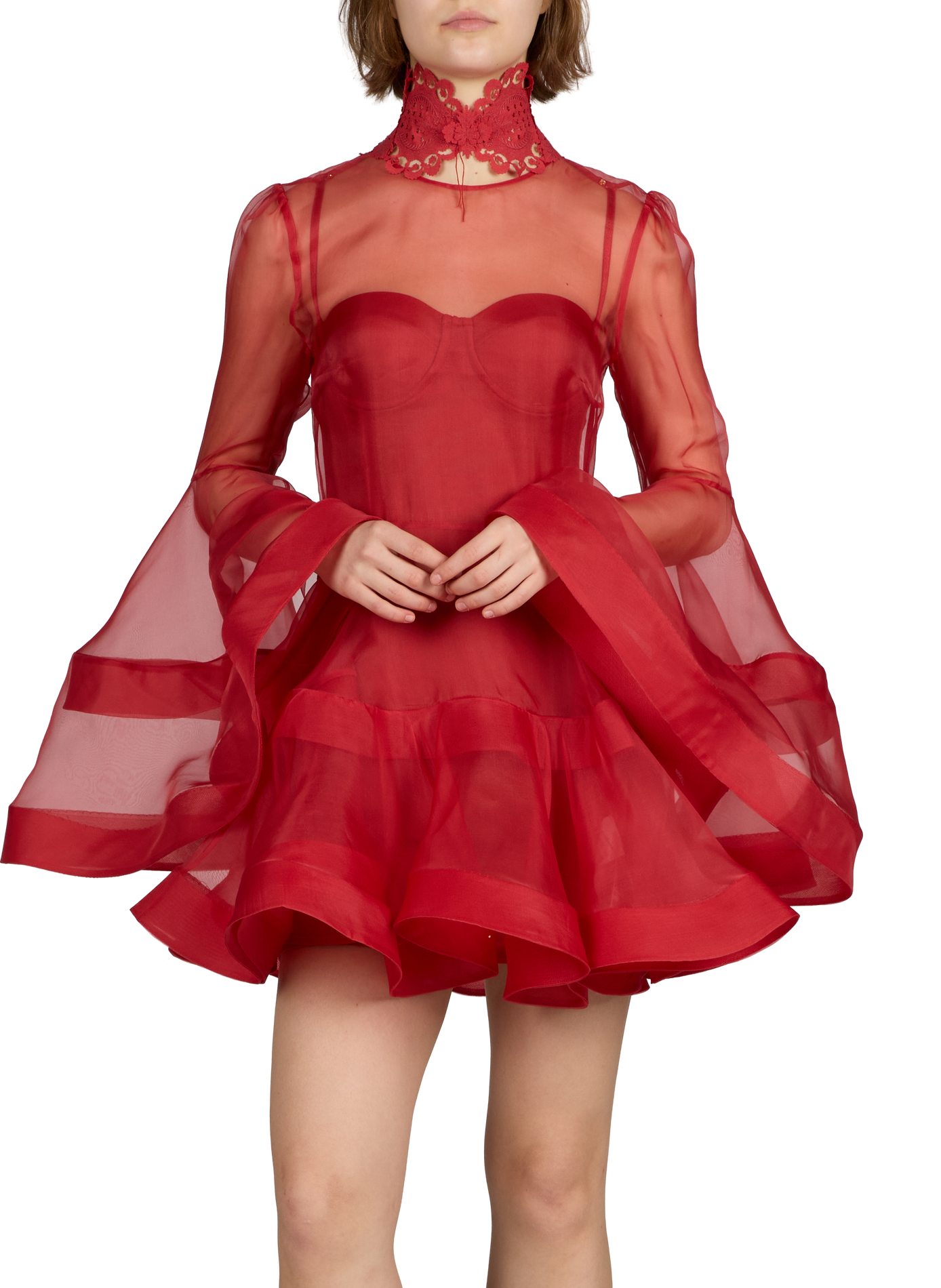Robe courte Rebellion Lanterne en soie ZIMMERMANN Rouge
