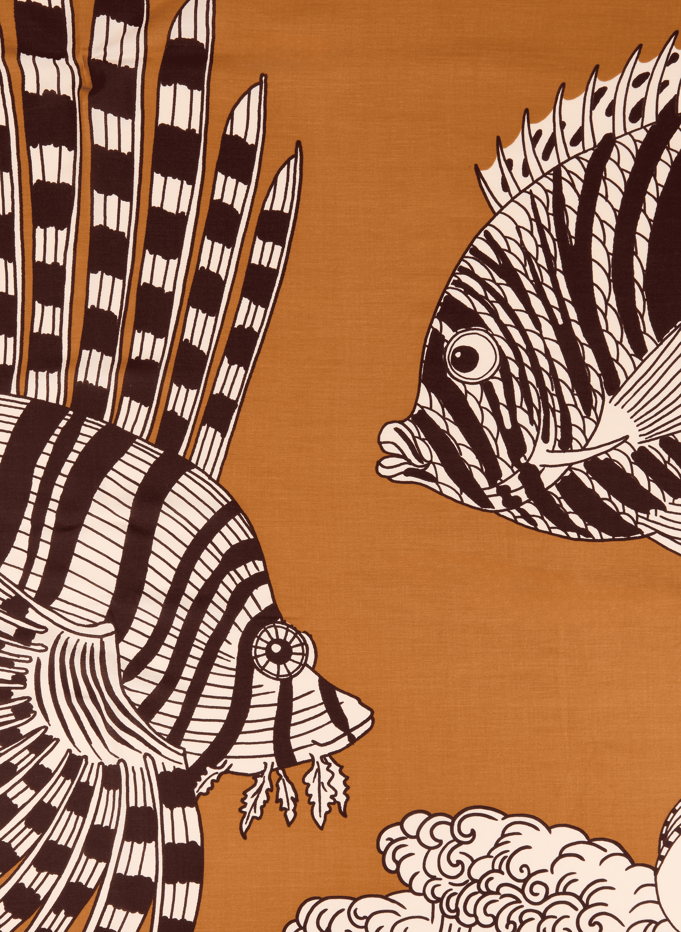 Foulard imprimé en coton mélangé INOUITOOSH Marron