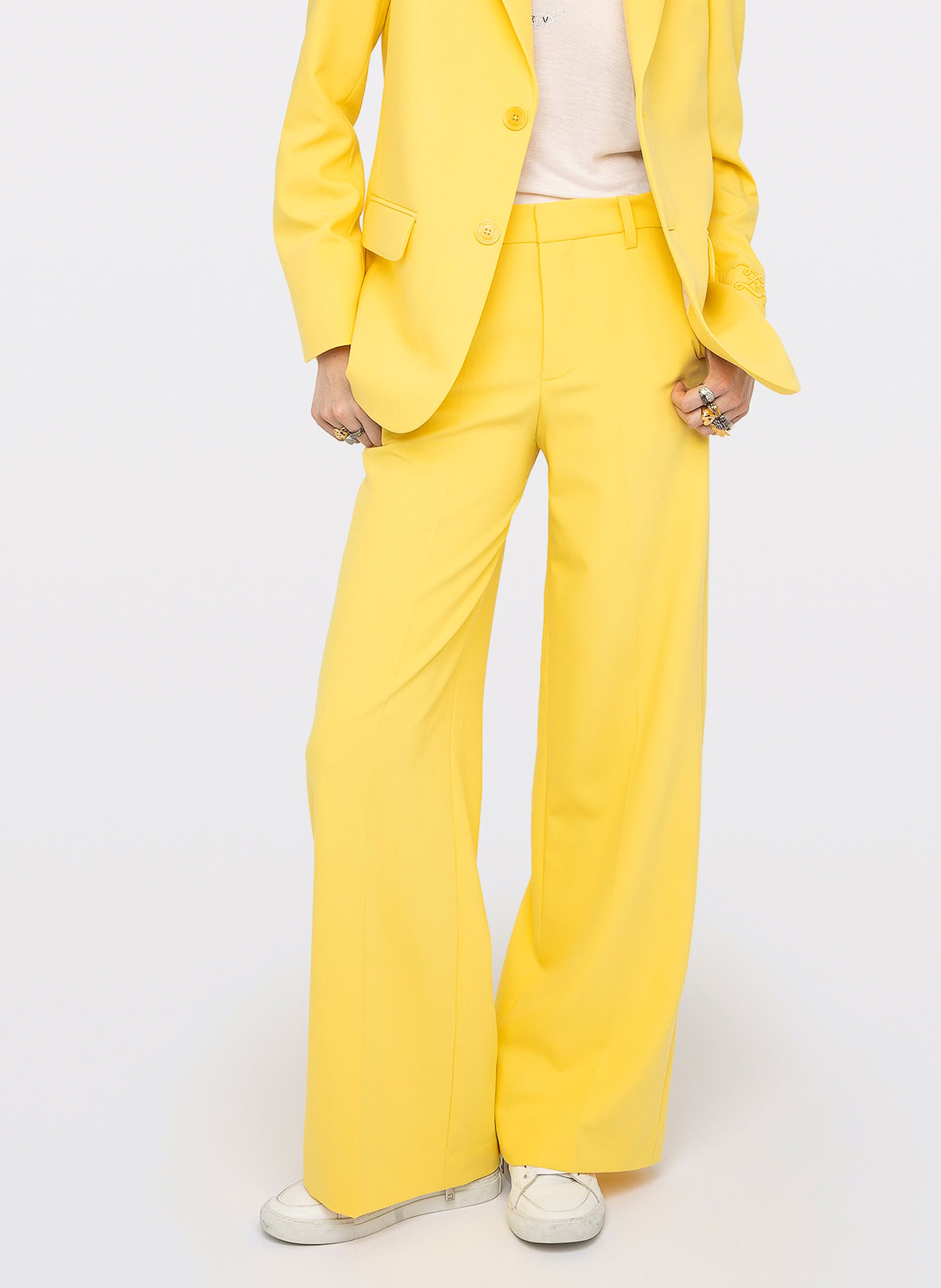Pantalon droit taille haute panol ZADIG&VOLTAIRE Jaune