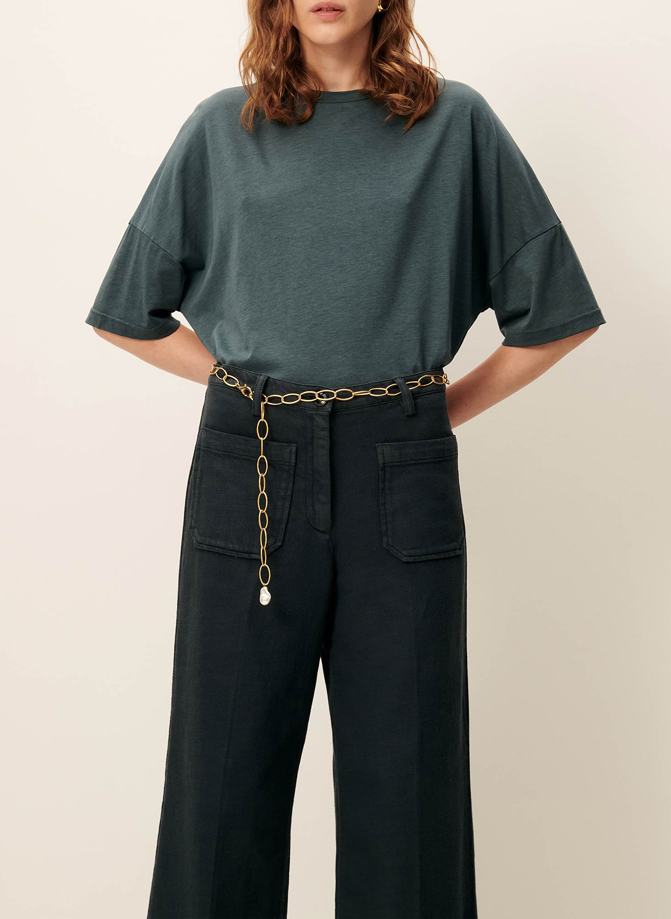 Tee-shirt oversize col rond dorel SESSUN Vert