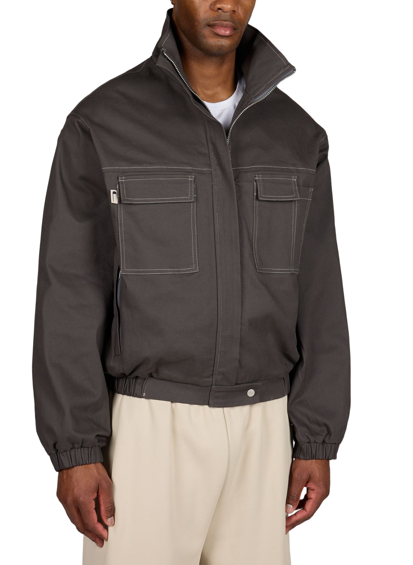 Veste Barrau à col montant CARRER Gris