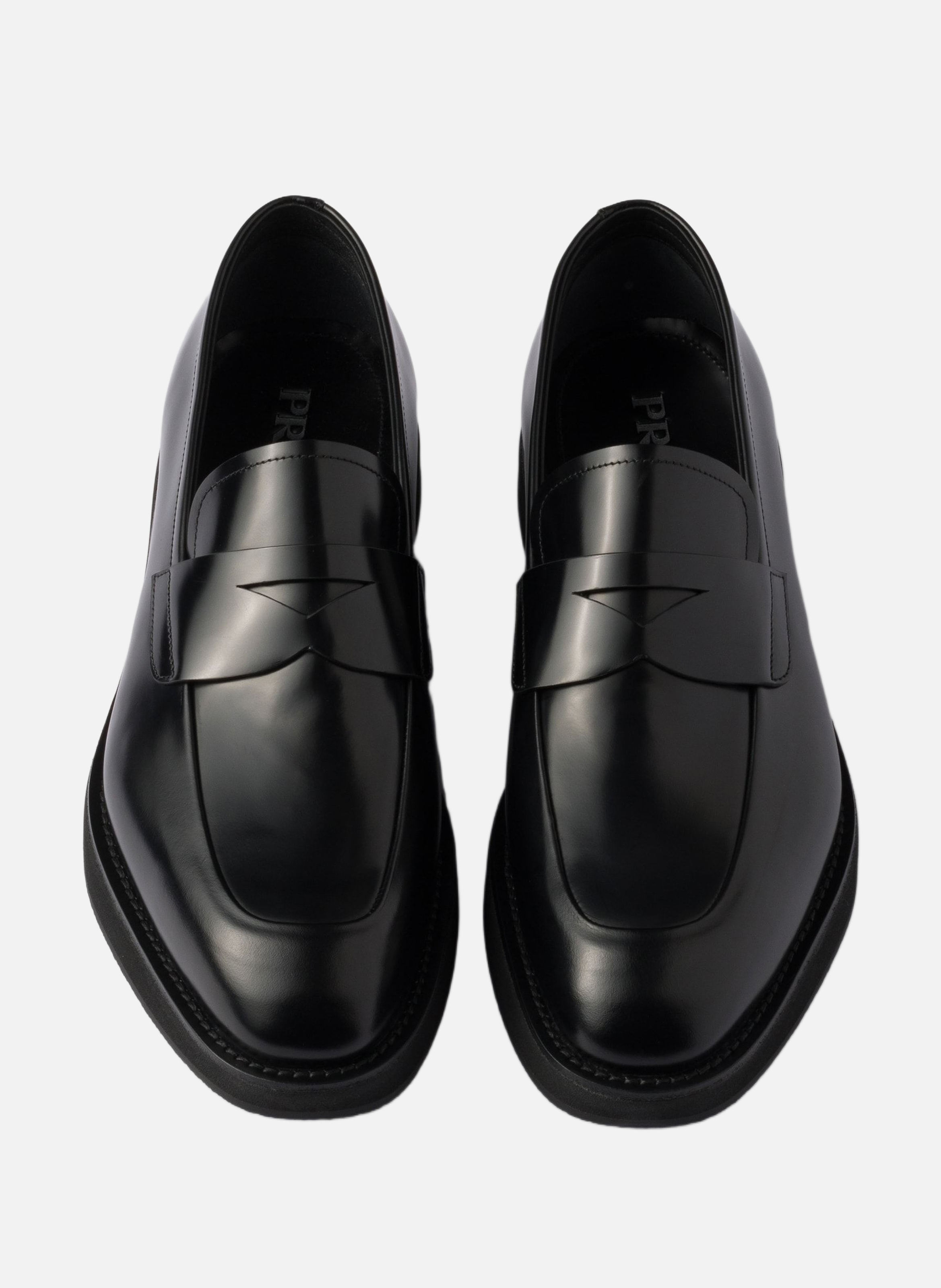 Mocassins en cuir brossé PRADA Noir