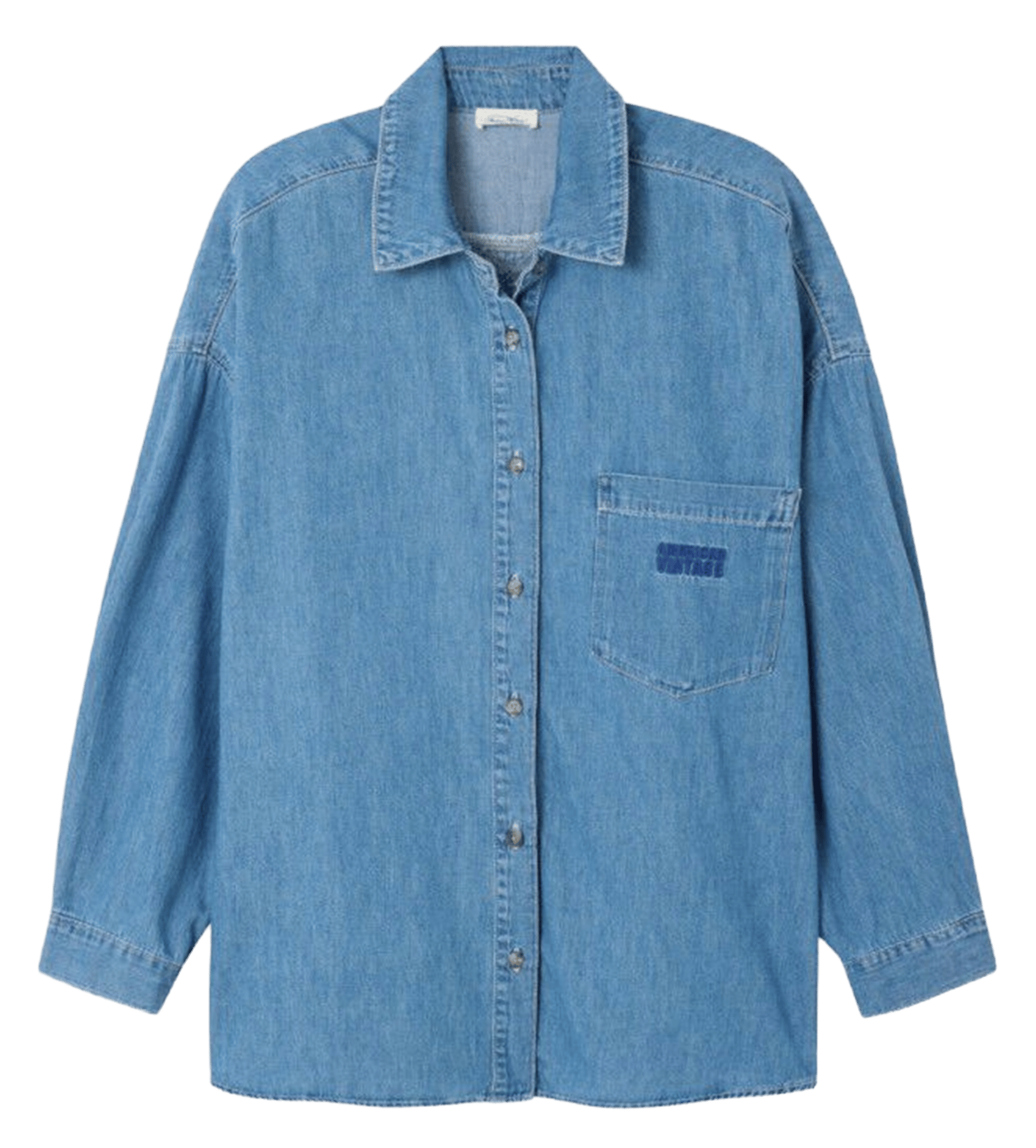 Chemise oversize col classique en coton izeway AMERICAN VINTAGE Bleu