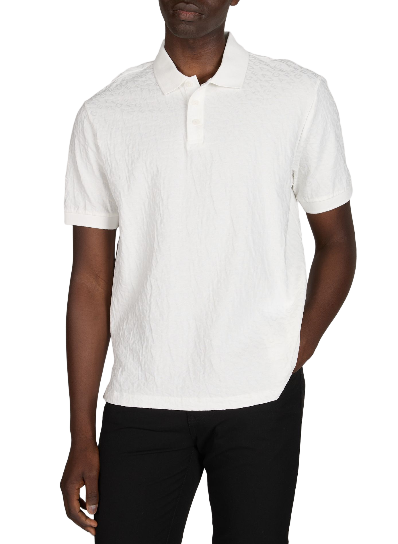 Short-sleeved cotton polo shirt with logo ARMANI EXCHANGE White