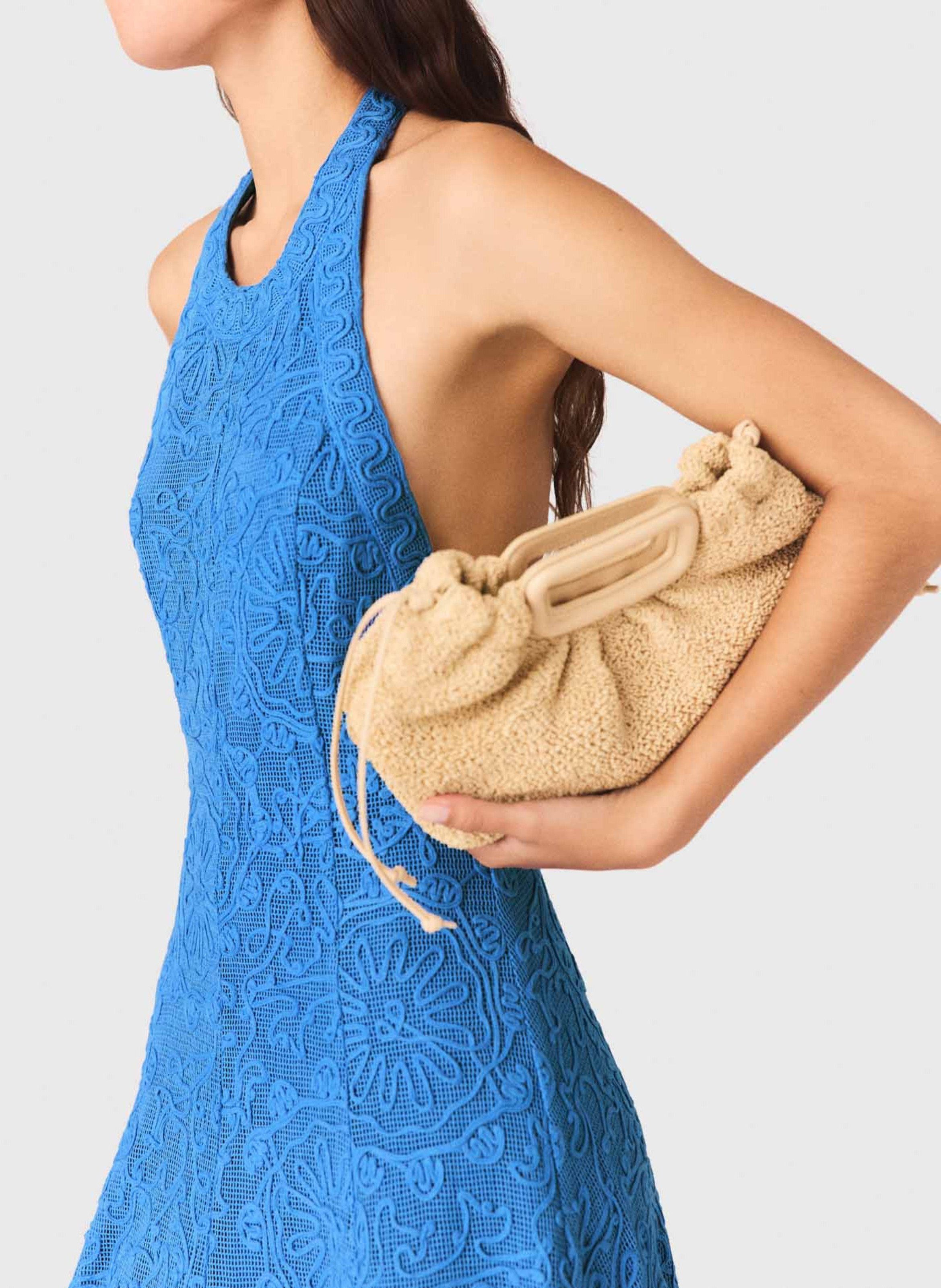 Robe longue en coton Bleu