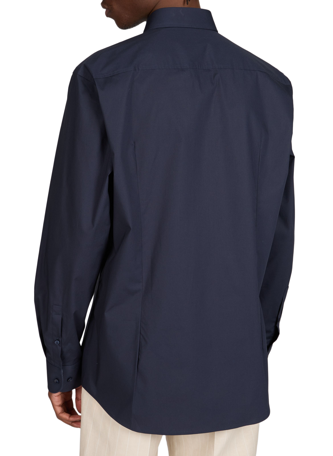 Chemise unie en coton mélangé  BOSS Bleu