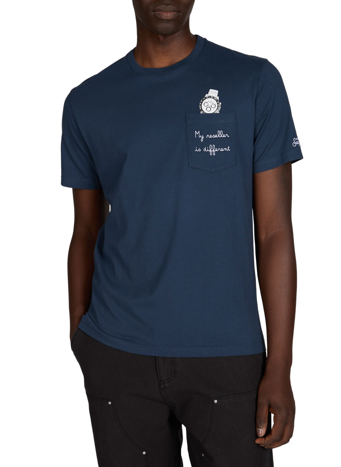 Camiseta recta de algodón MC2 SAINT BARTH Azul