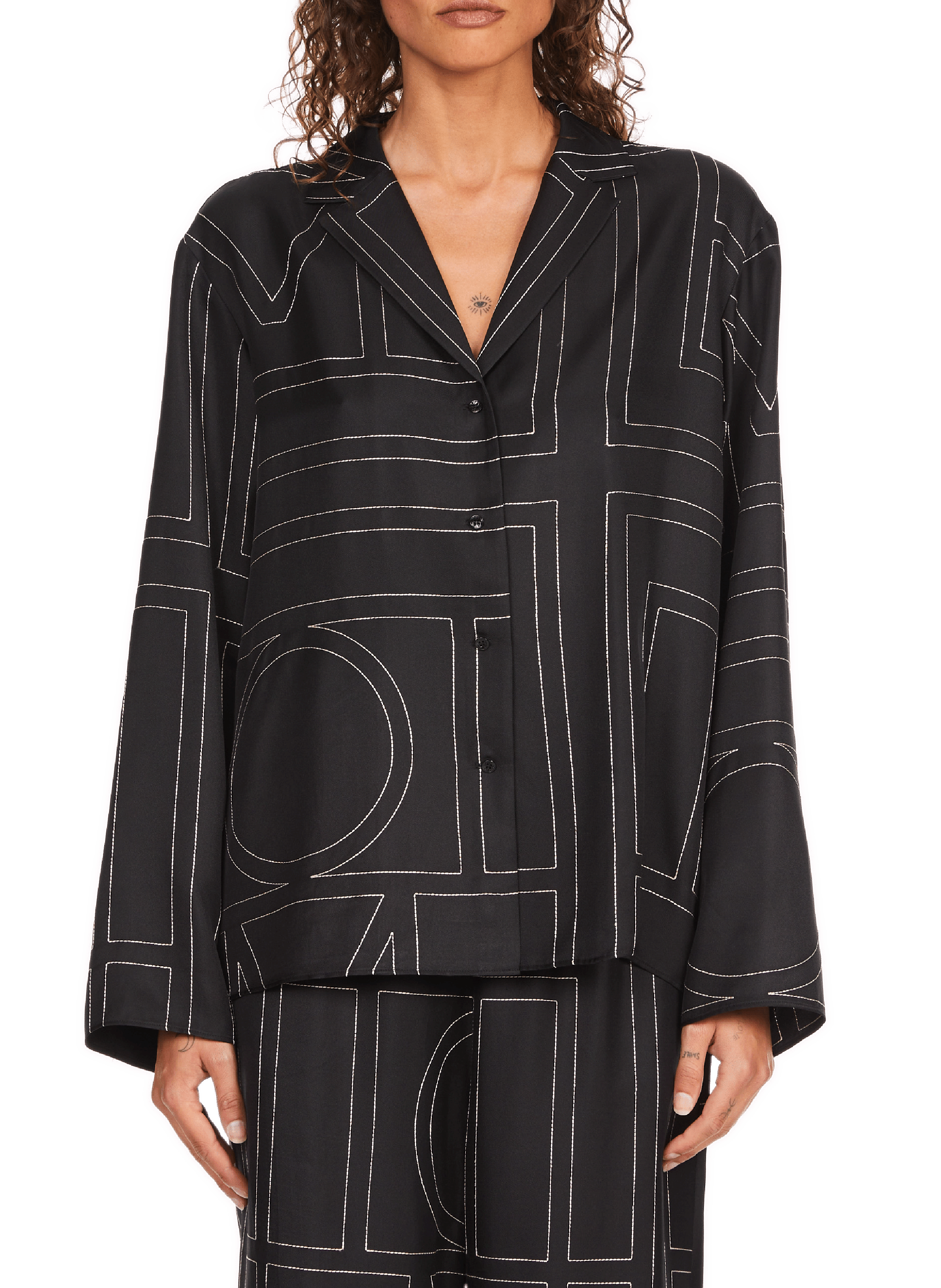 Chemise en soie TOTEME Noir
