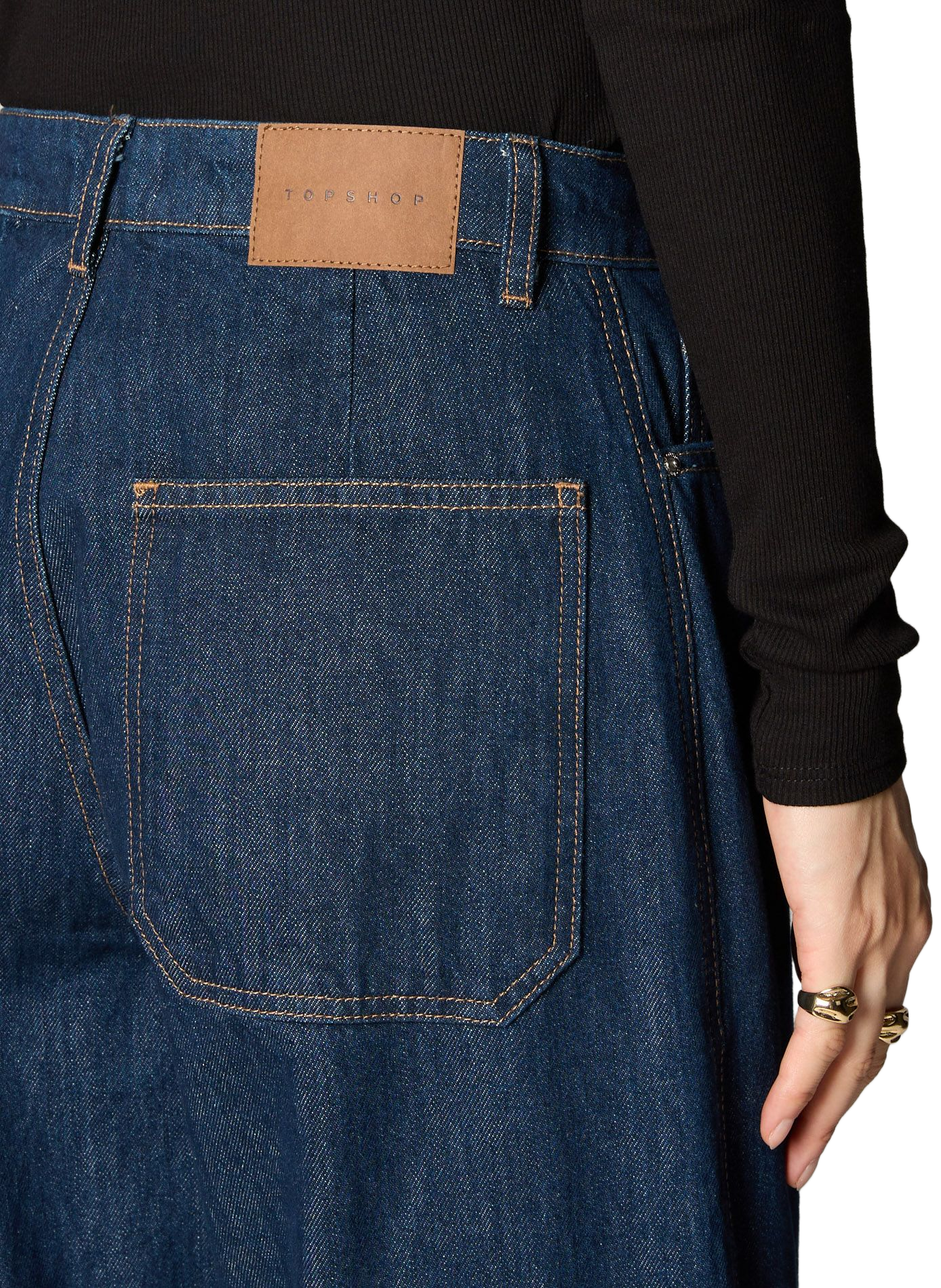 Wide cotton jeans TOPSHOP Blue