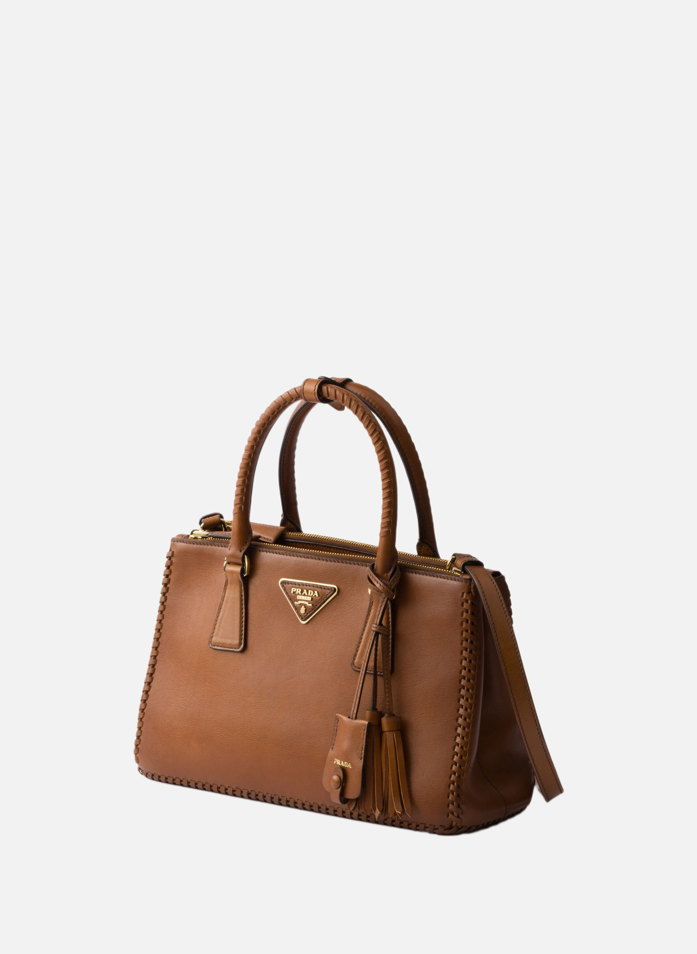 Sac prada galleria medium en cuir PRADA Marron