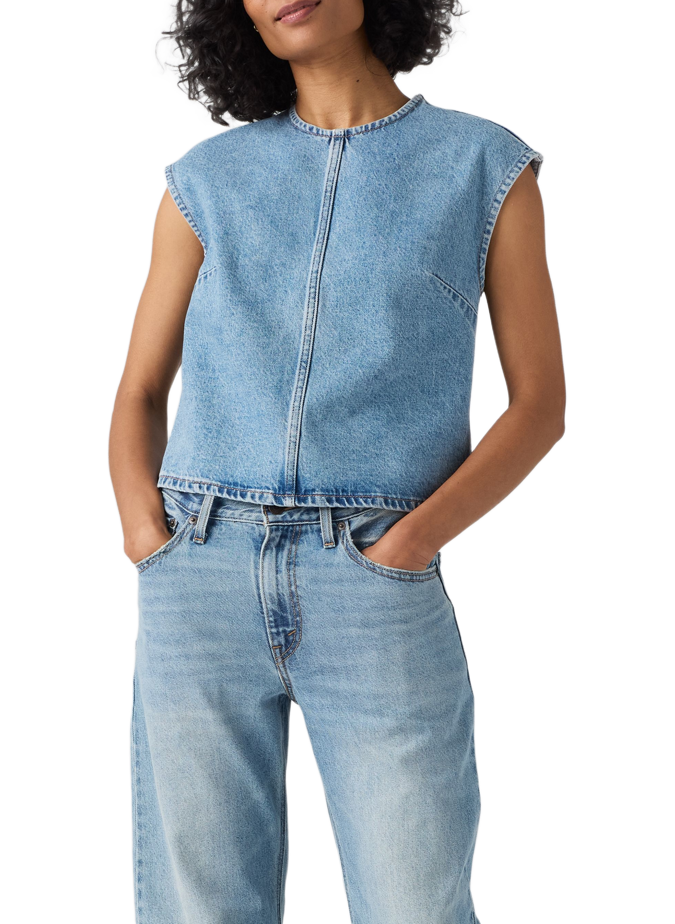 Sleeveless cotton denim top LEVI'S Blue