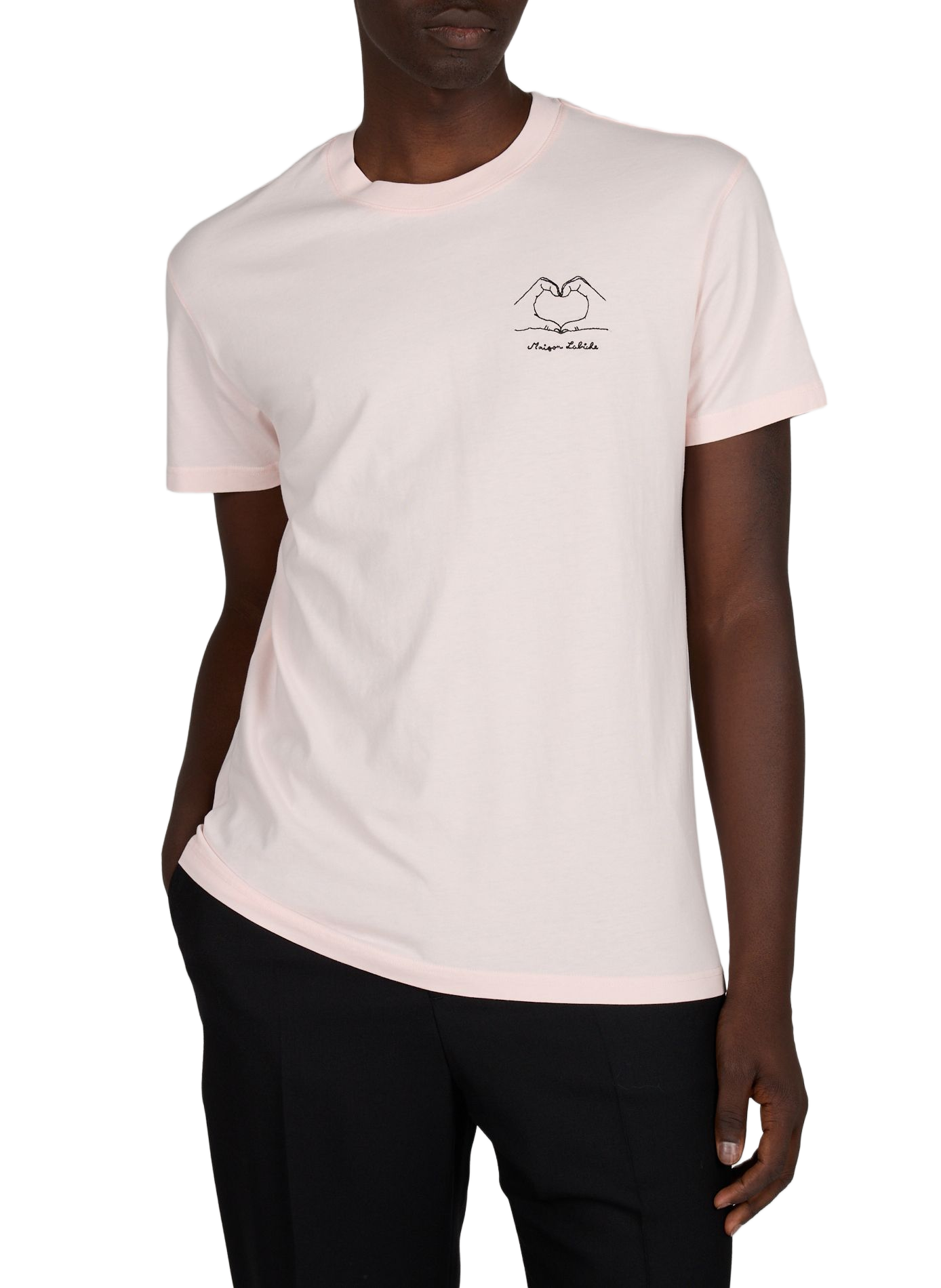 Tee-shirt uni à broderie MAISON LABICHE Rose