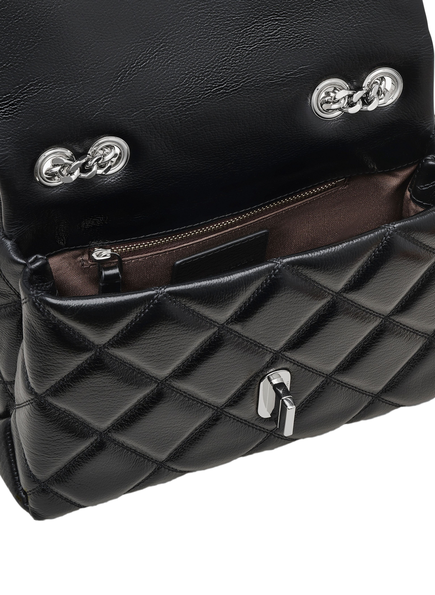 Sac à main à double chaîne en cuir MARC JACOBS Noir