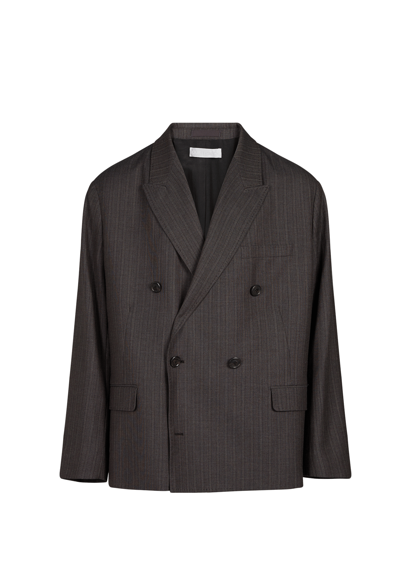 Weiter, taillierter, gestreifter Blazer aus Wolle und Baumwolle OUR LEGACY Grau