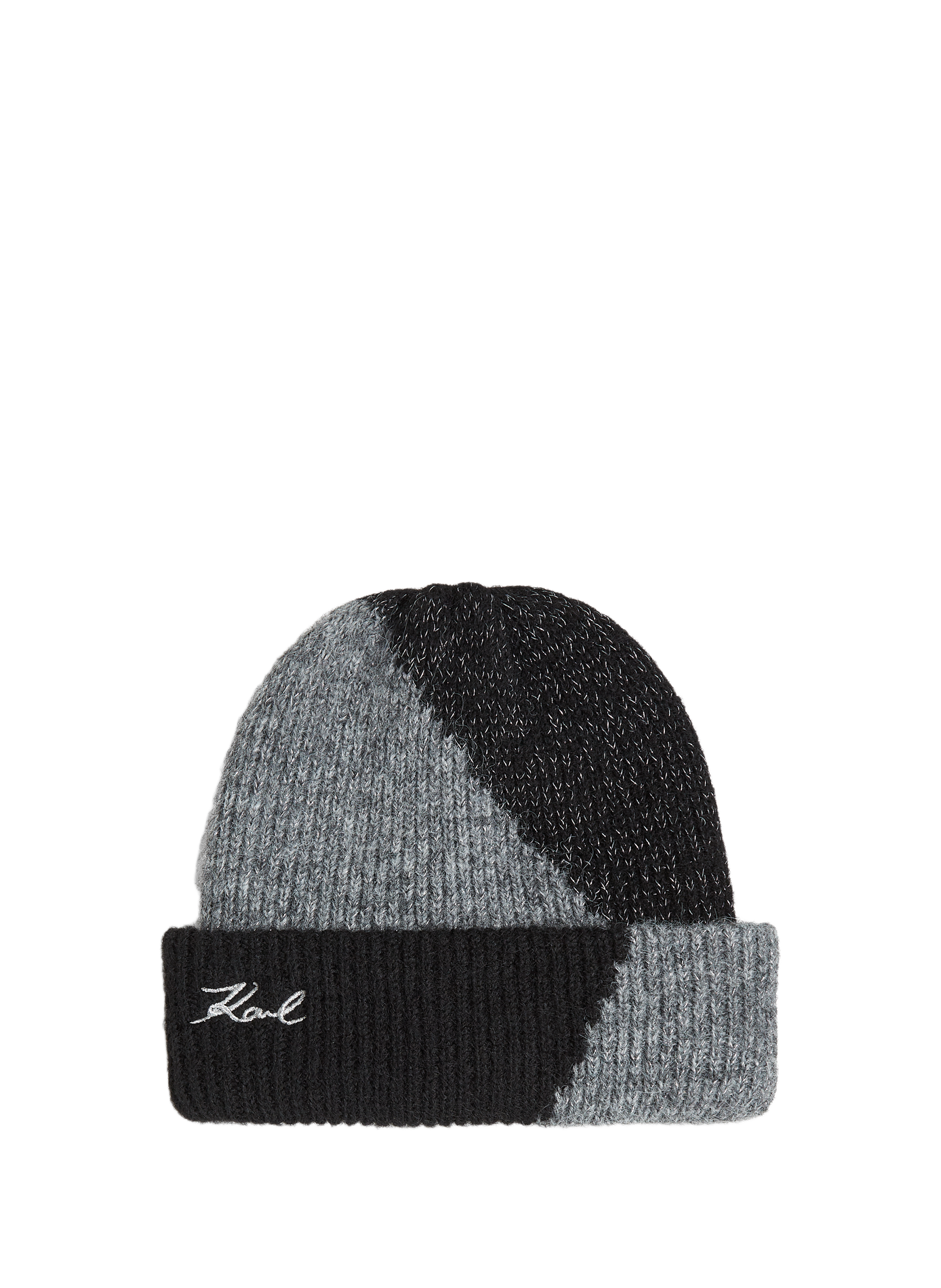Gorro K/Signature con vuelta KARL LAGERFELD Negro
