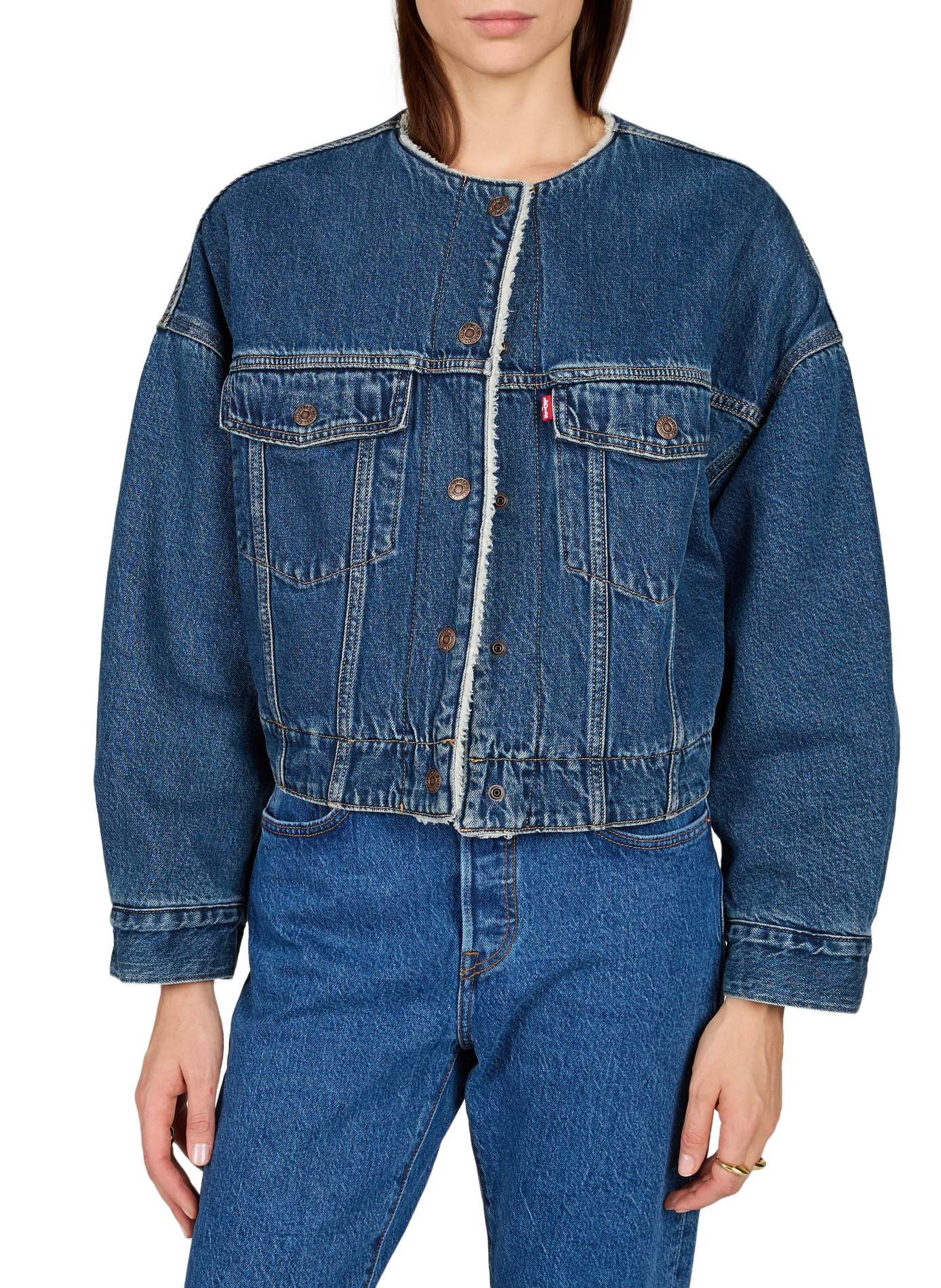 Chaqueta vaquera corta de algodón LEVI'S Azul