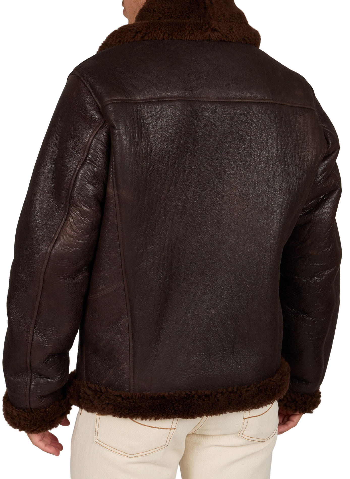 Jacke mit klassischem Kragen aus Leder SCHOTT Braun