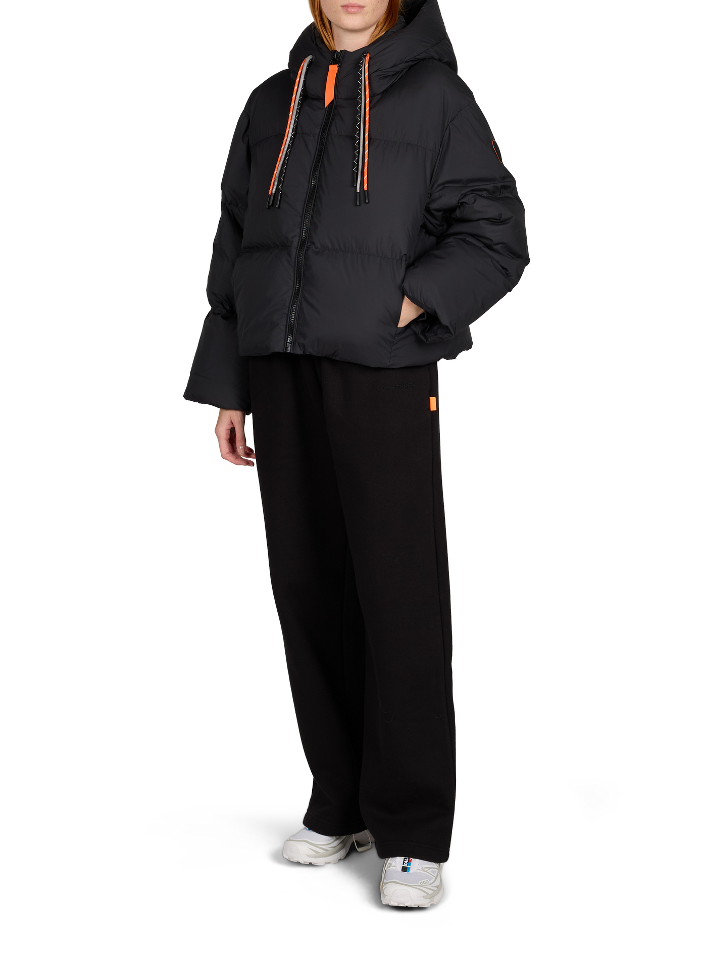 Gerade geschnittene Daunenjacke LINDSAY mit Kapuze GERTRUDE Schwarz