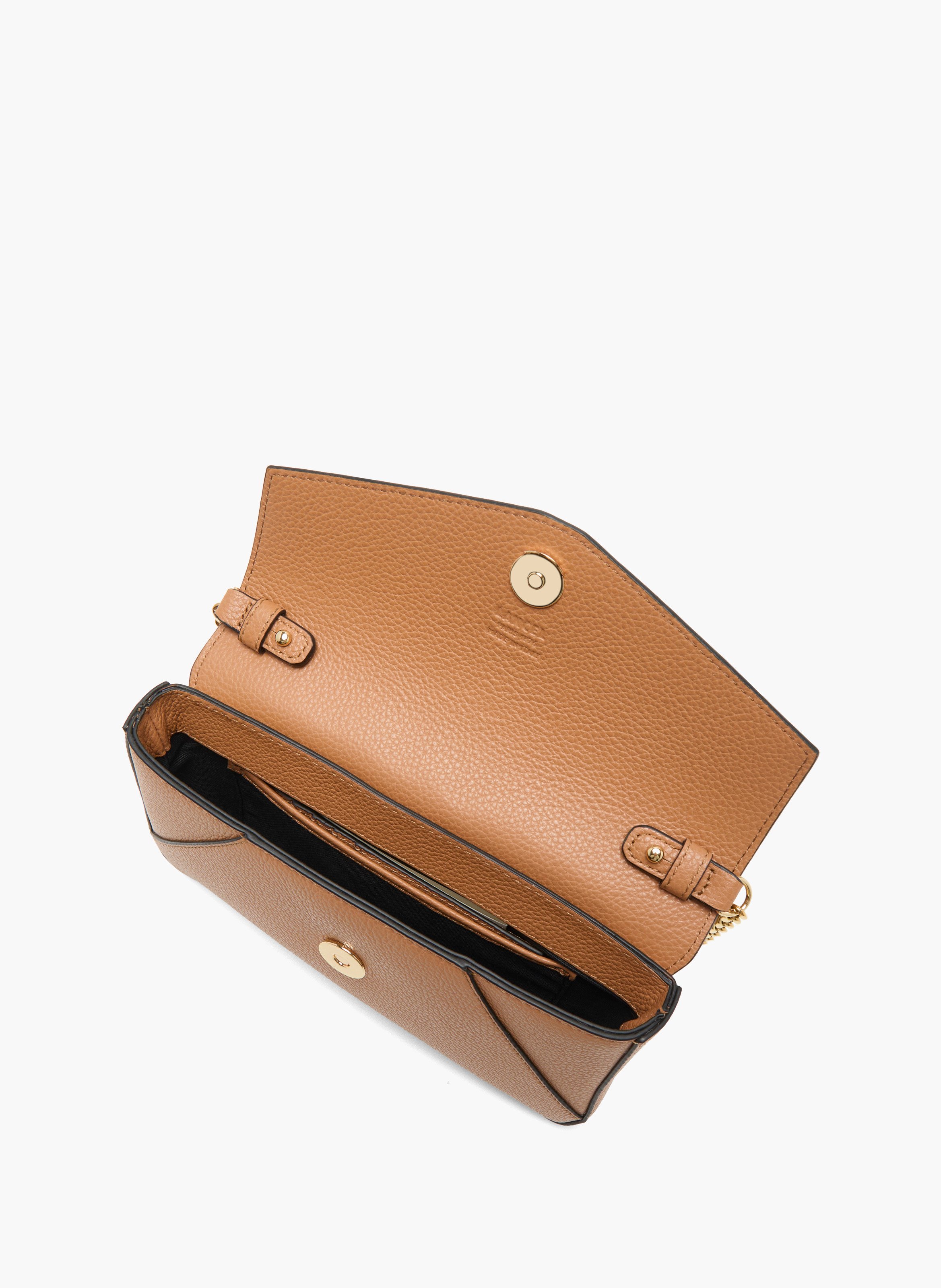 Pochette chaine avec porte-cartes amovible enveloppe de lancel en cuir LANCEL Marron