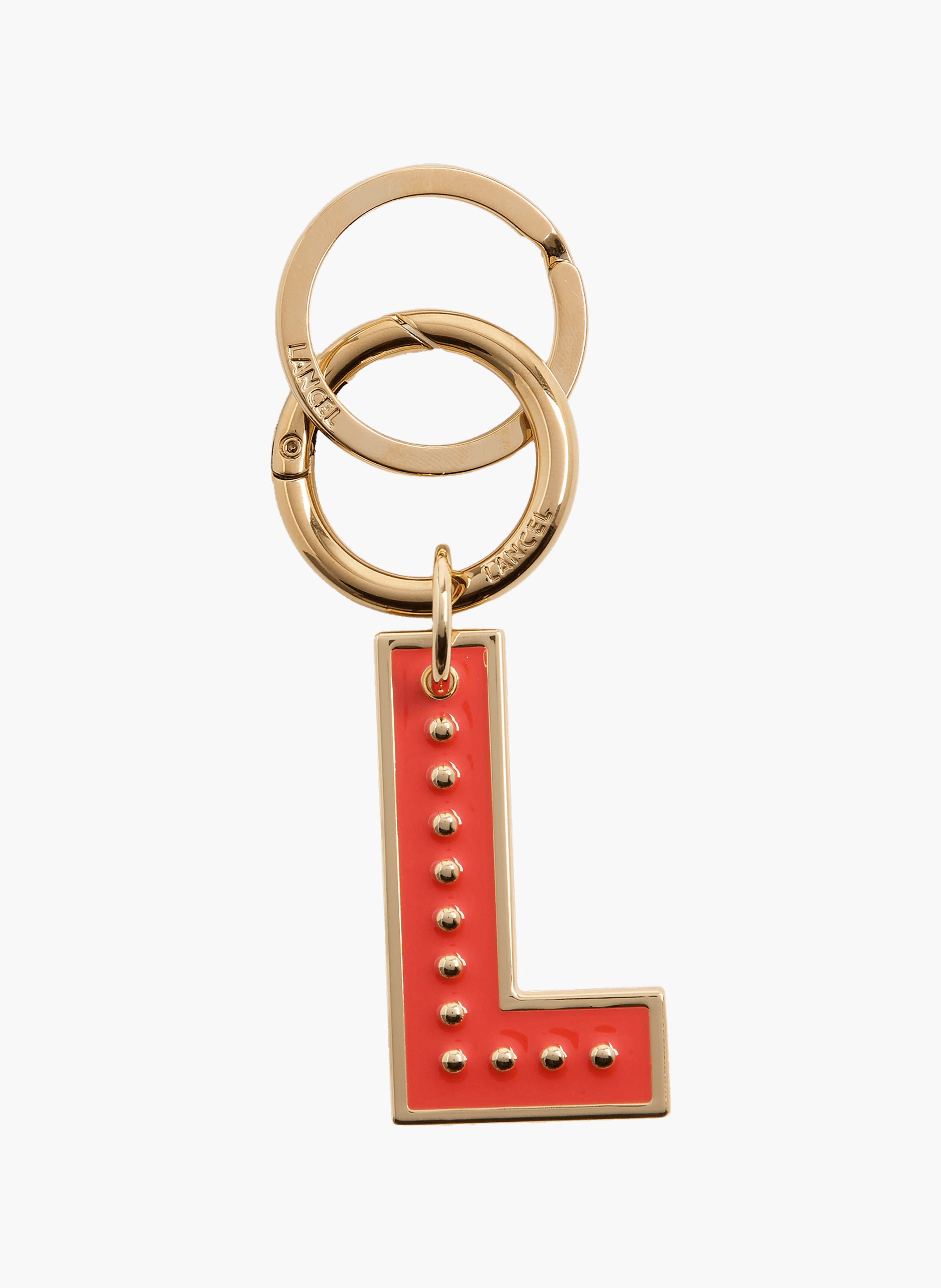Sleutelhanger met metalen Lancel-vleugels. LANCEL Oranje