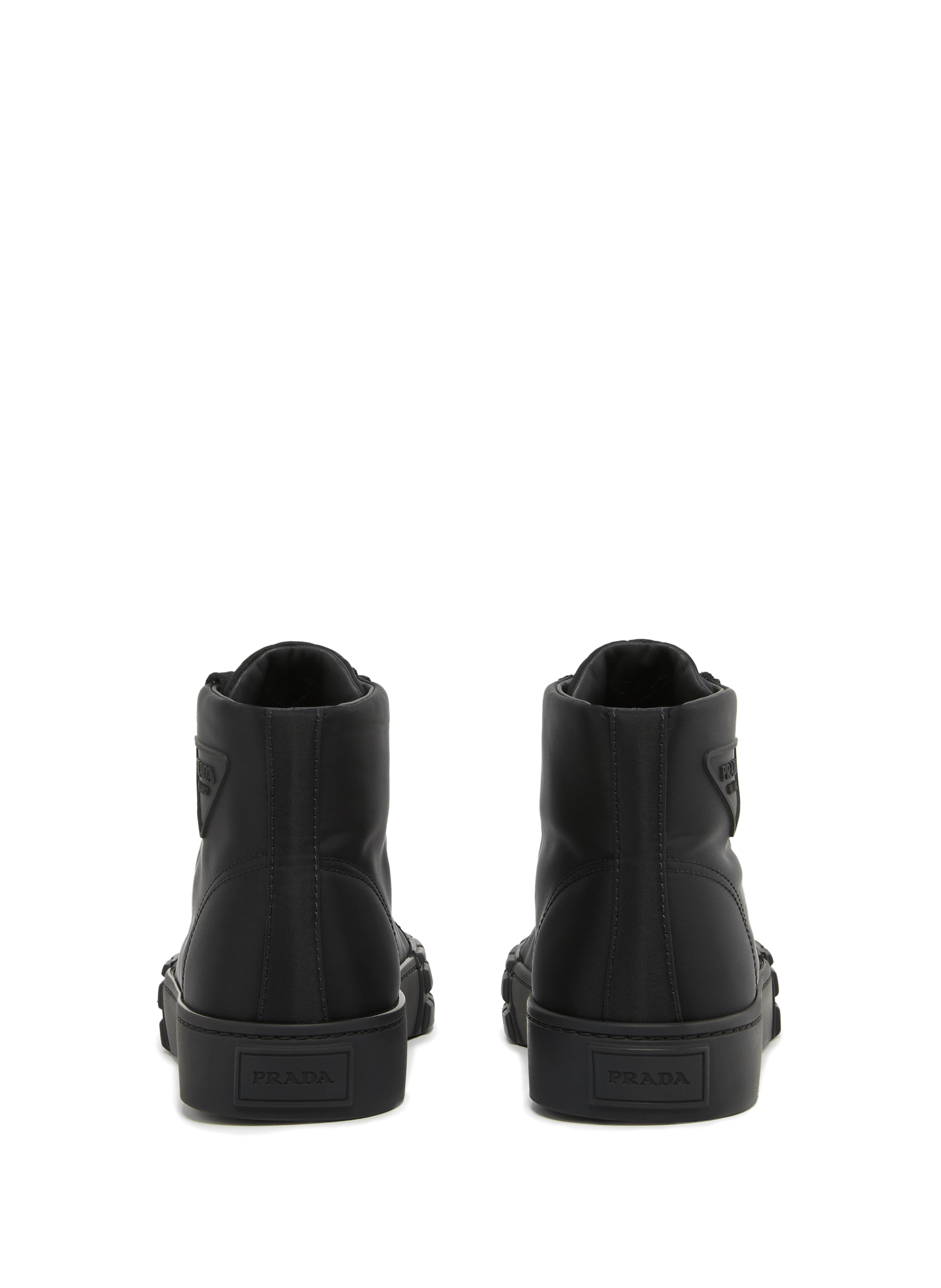 High-top thick-sole Sneakers with embossed logo PRADA Black