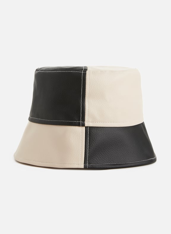 Two-tone leather bucket hat Multicolour by DESTREE DESTREE Two-tone leather bucket hat Multicolour