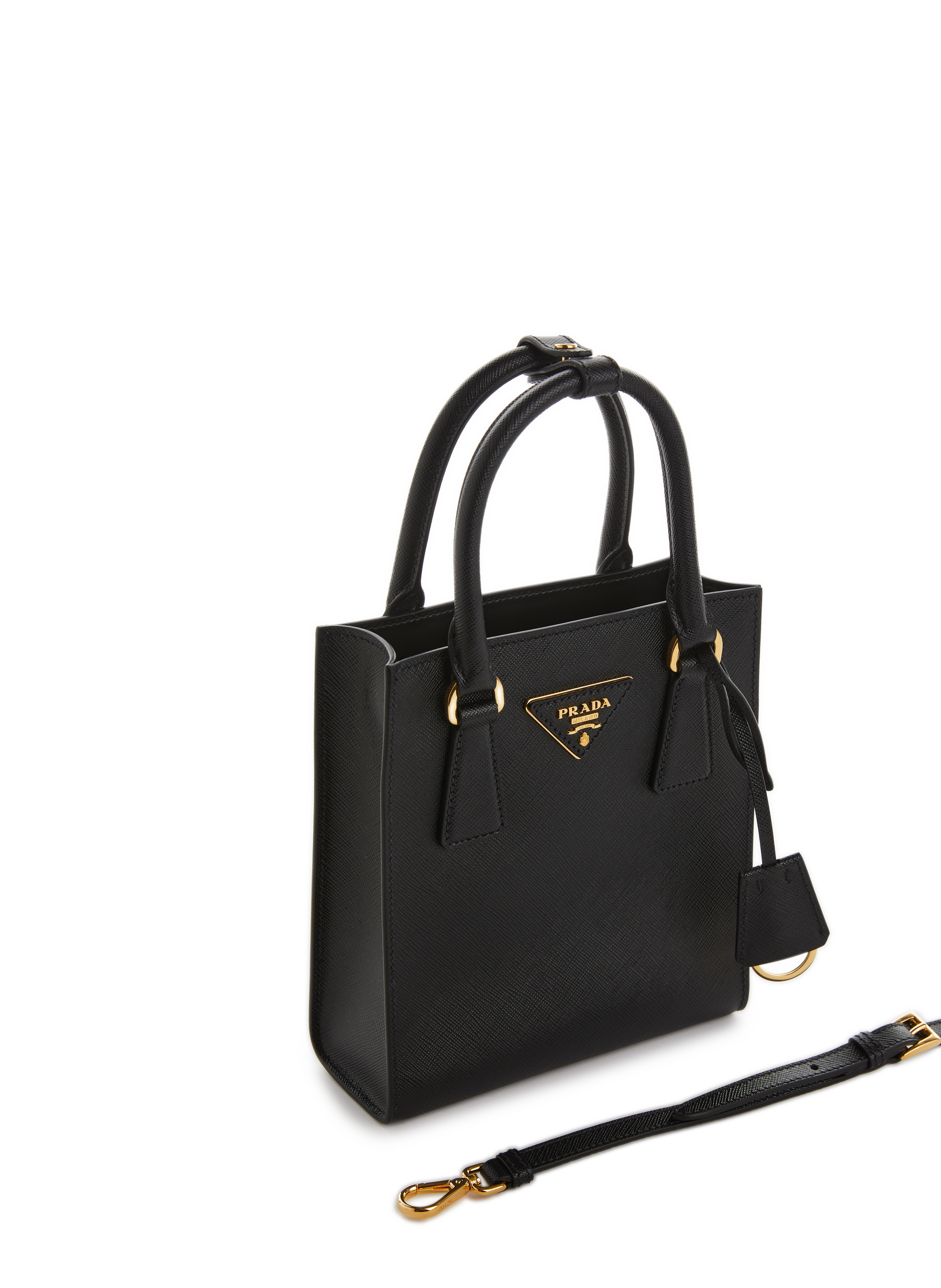 Leather handbag PRADA Black