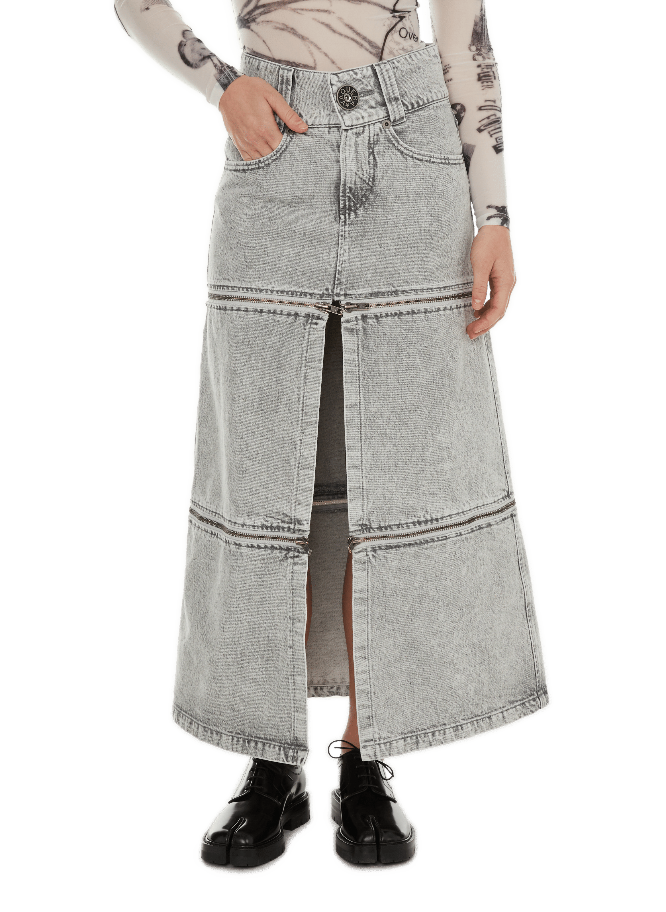 VAQUERA Skirt with slit  Grey