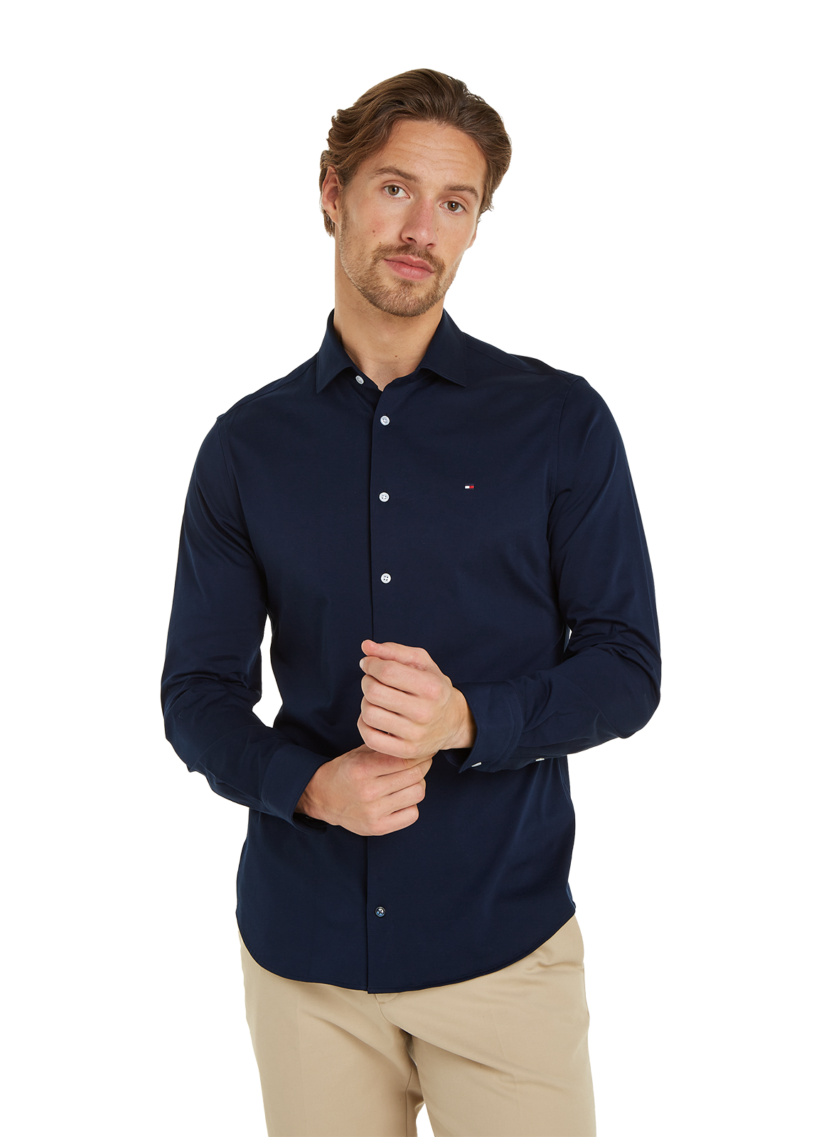 TOMMY HILFIGER Cotton poplin shirt Blue