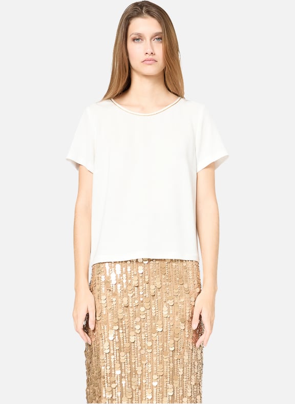 Top fluide avec lurex - ubelie Beige by GERARD DAREL GERARD DAREL Top fluide avec lurex - ubelie Beige