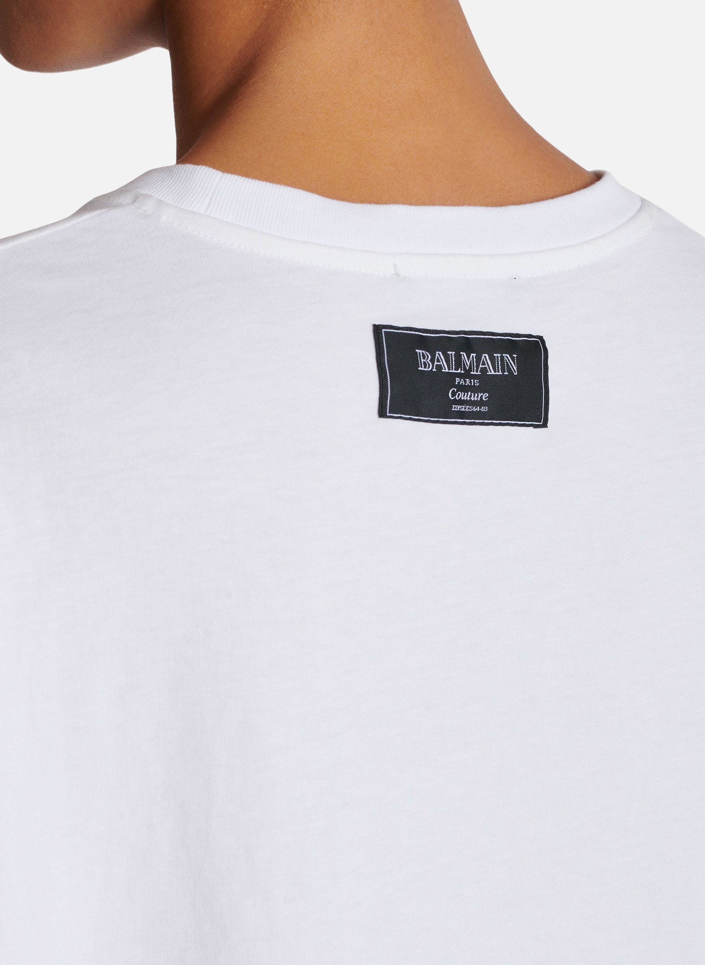 T-shirt à manches courtes imprimé kiss BALMAIN Blanc