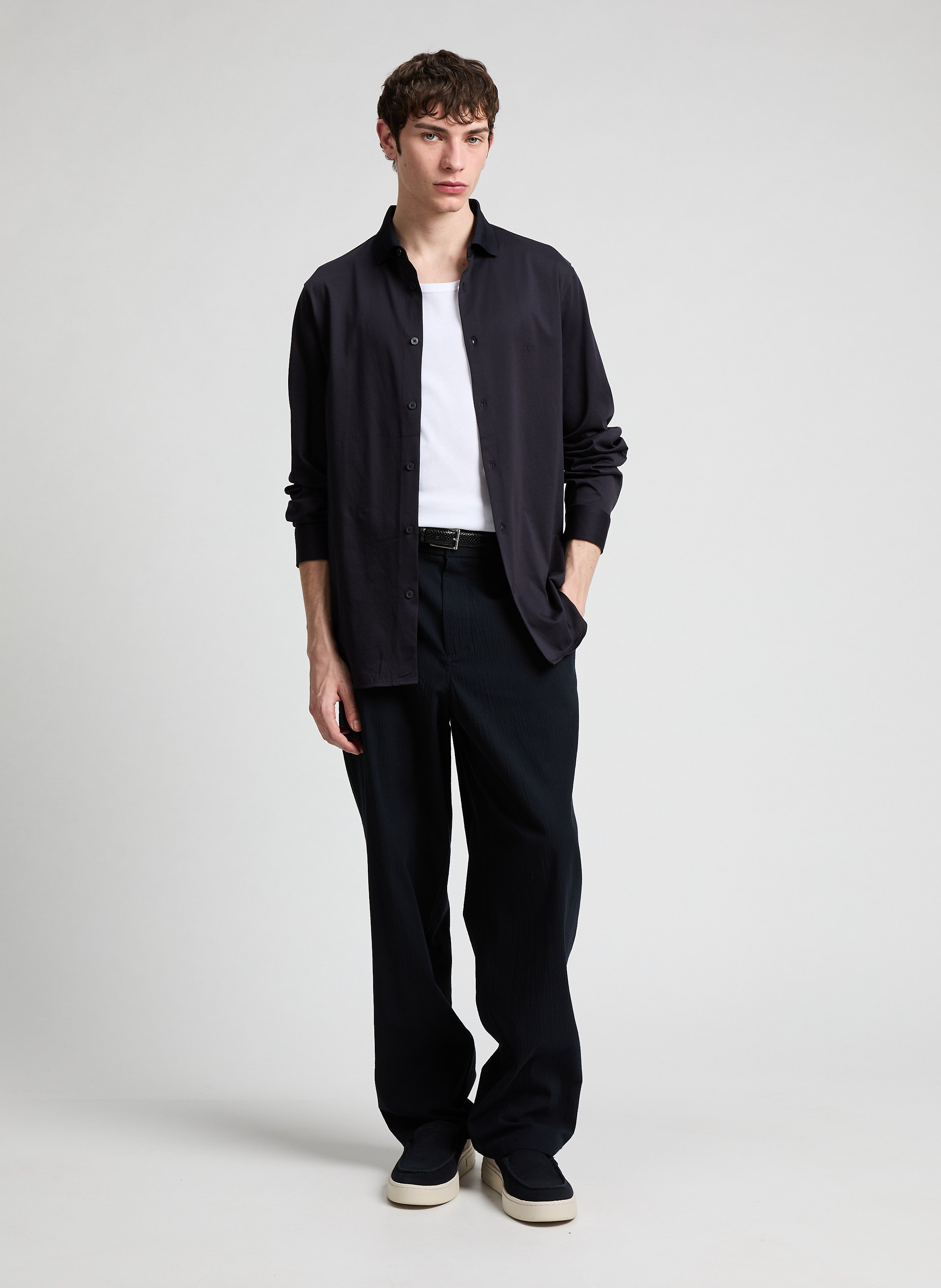 Cotton poplin shirt ARMANI EXCHANGE Blue