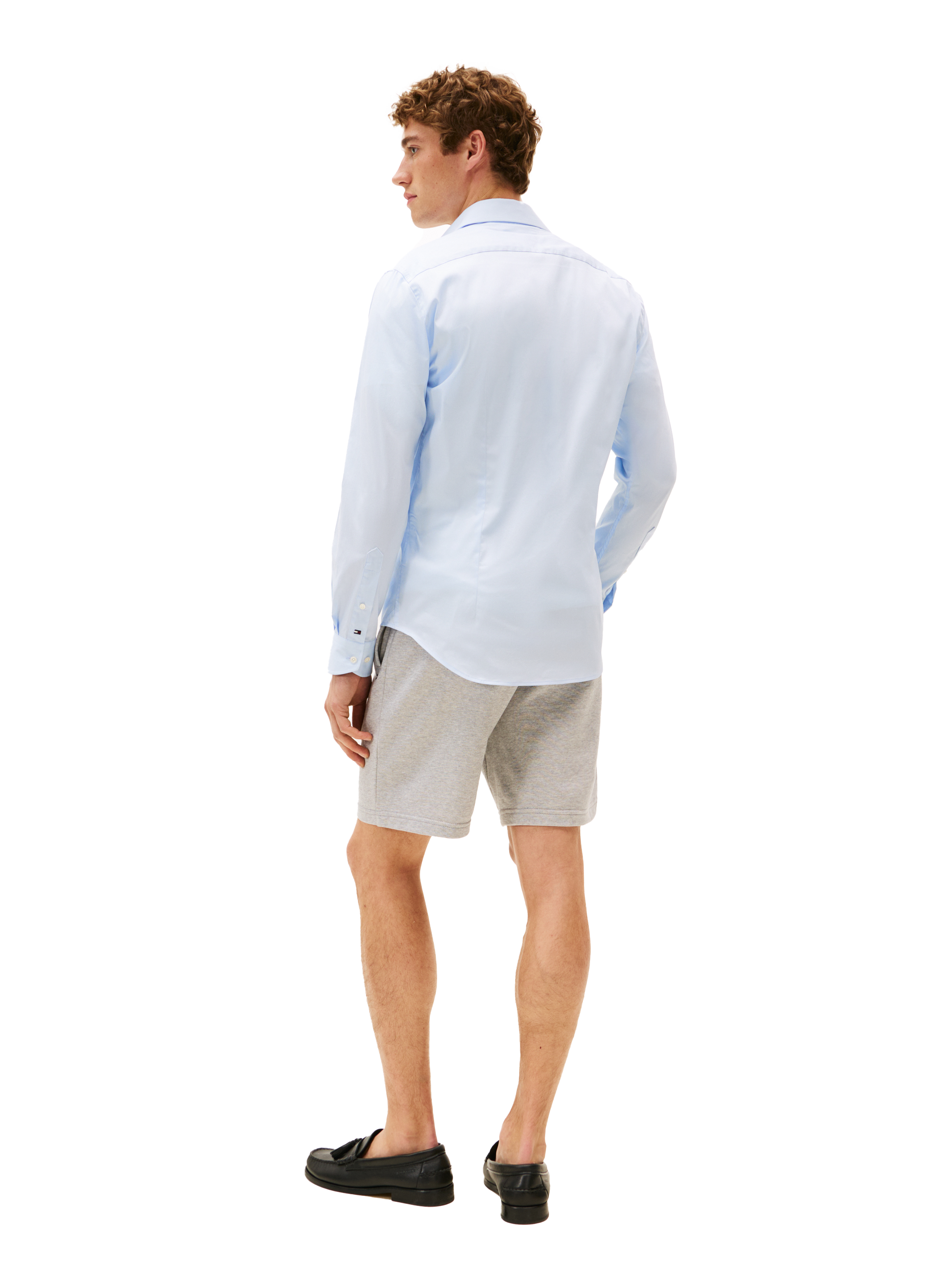 Shirt with classic collar in blended cotton TOMMY HILFIGER Blue