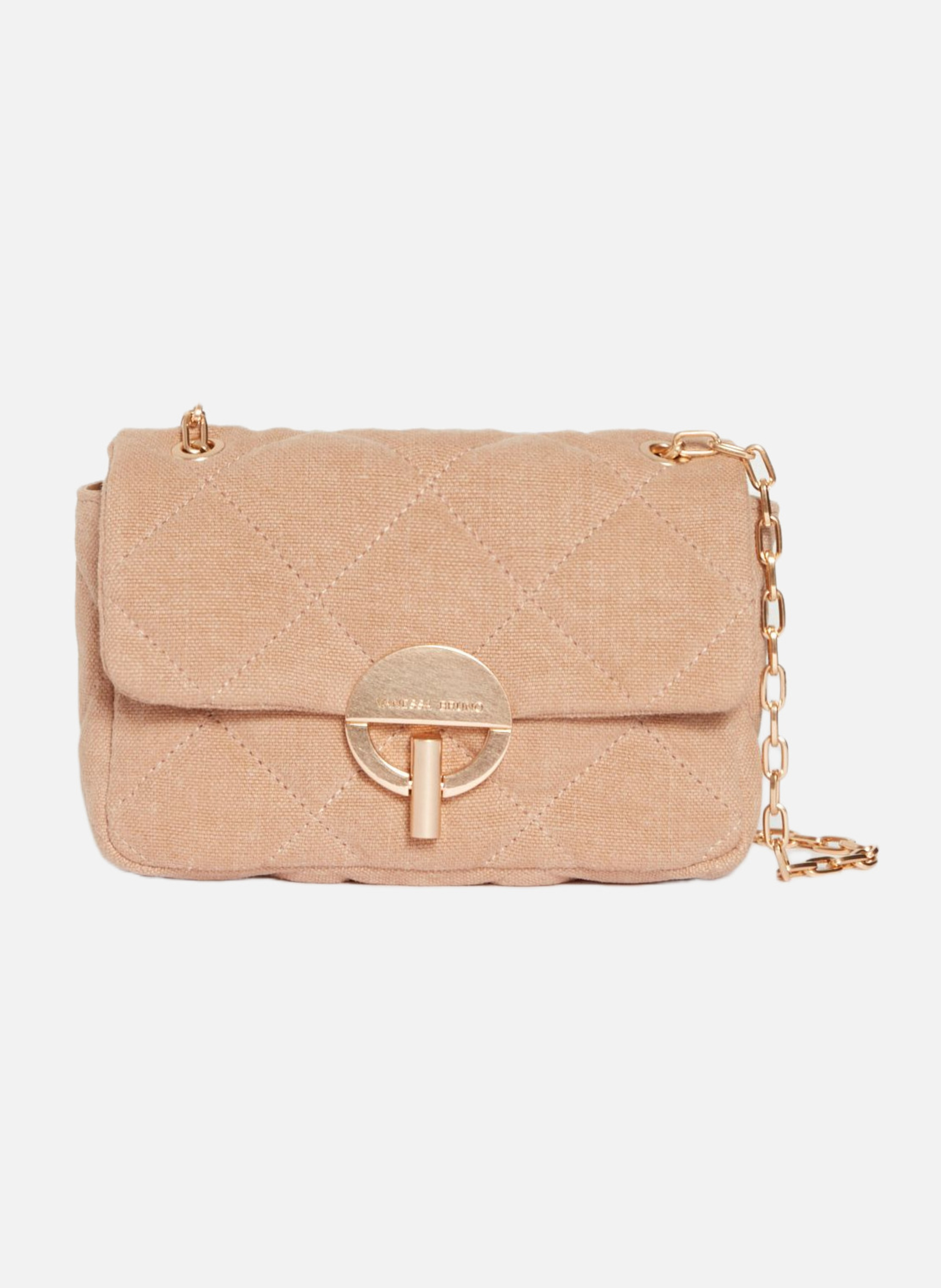 VANESSA BRUNO Moyen sac moon en lin Beige