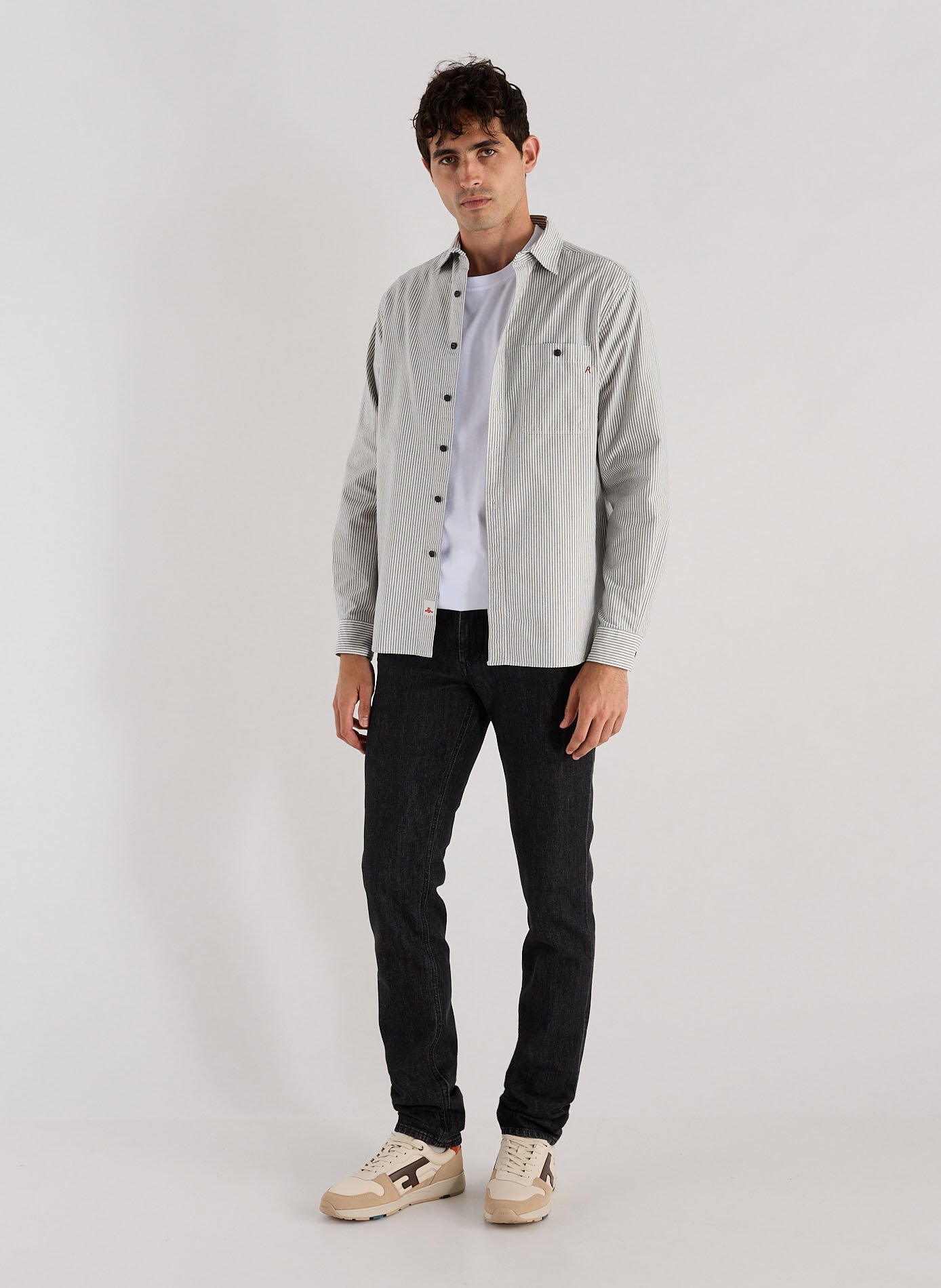 Chemise rayée en coton REPLAY Blanc