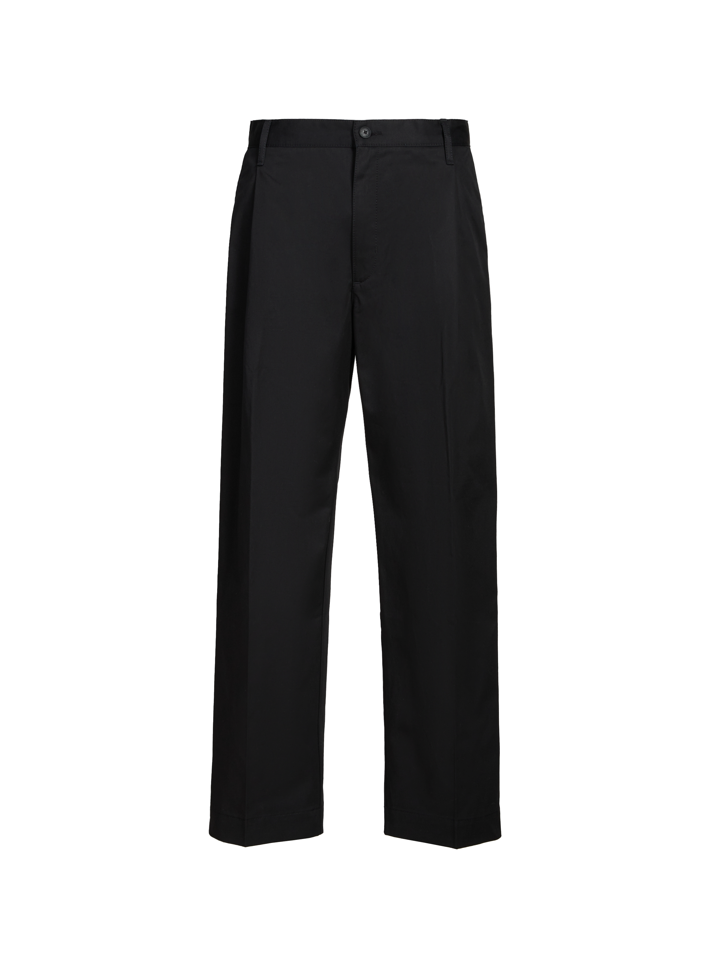 Straight cotton trousers HUGO BLUE Black