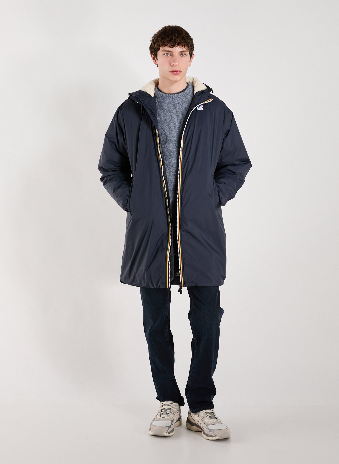 Mid-length hooded jacket K-WAY Blue
